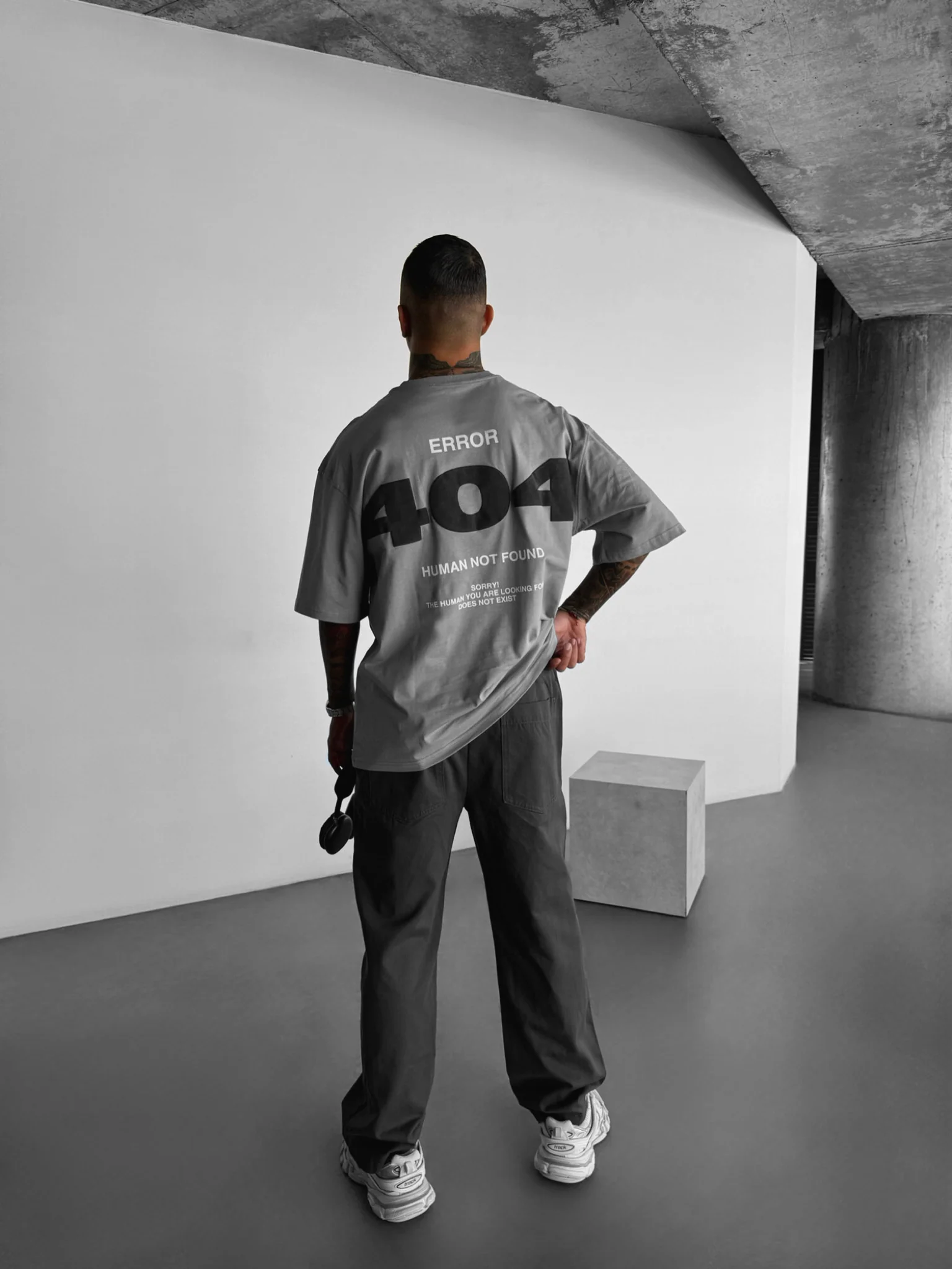 Oversize 404 T-shirt - Grey - Image 3