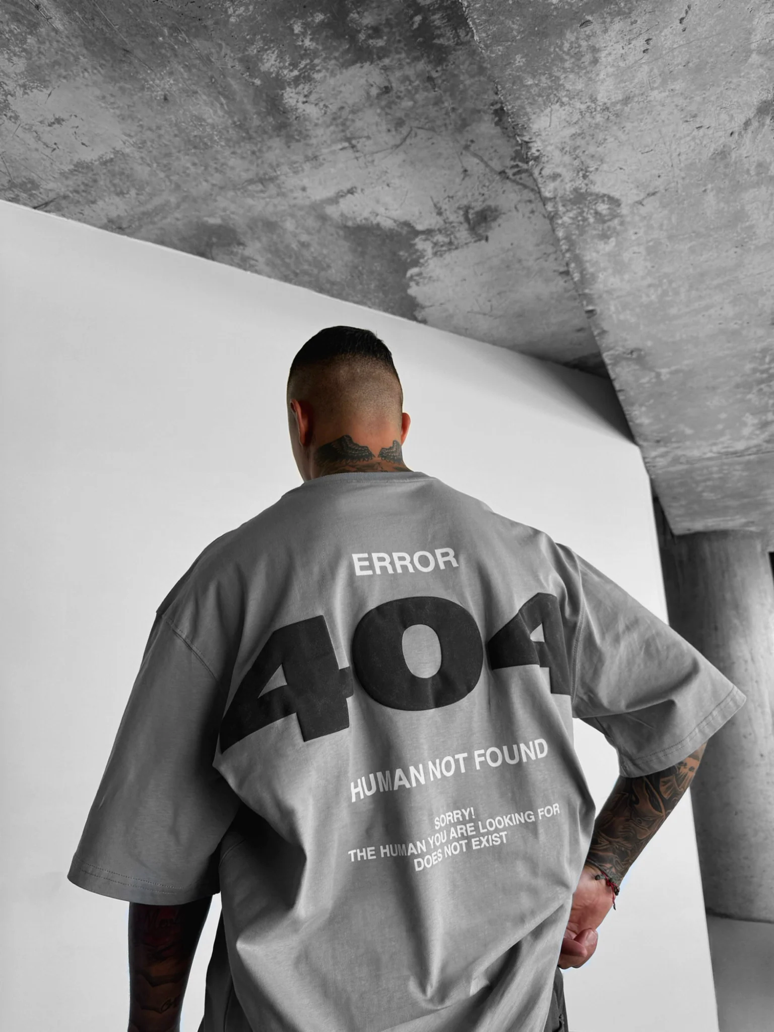 Oversize 404 T-shirt - Grey - Image 4