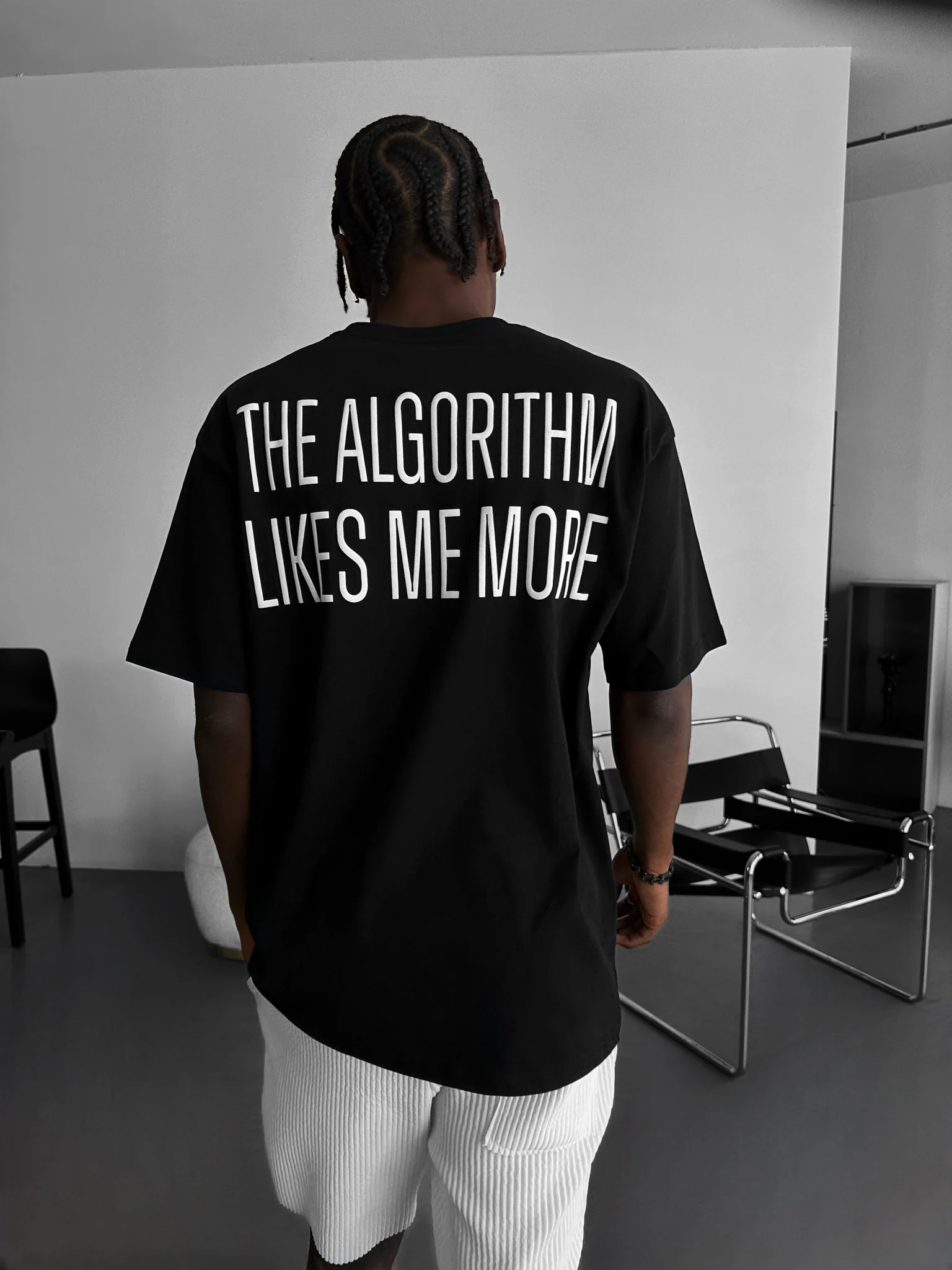 Oversize "Algorithm" T-Shirt - Black and White - Image 2