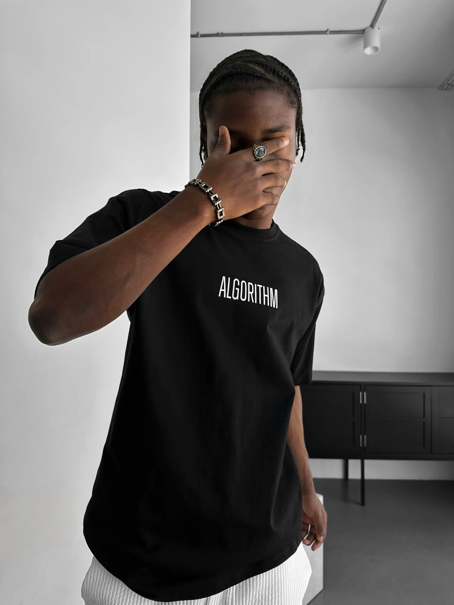 Oversize "Algorithm" T-Shirt - Black and White - Image 6