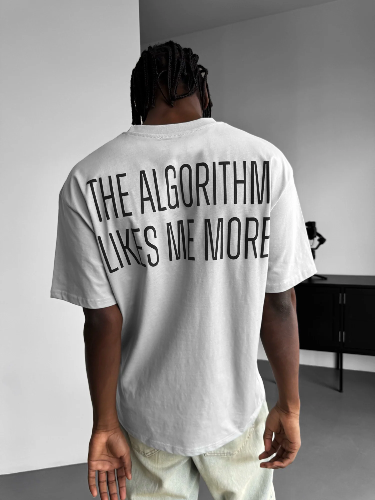Oversize "Algorithm" T-Shirt - Grey - Image 8