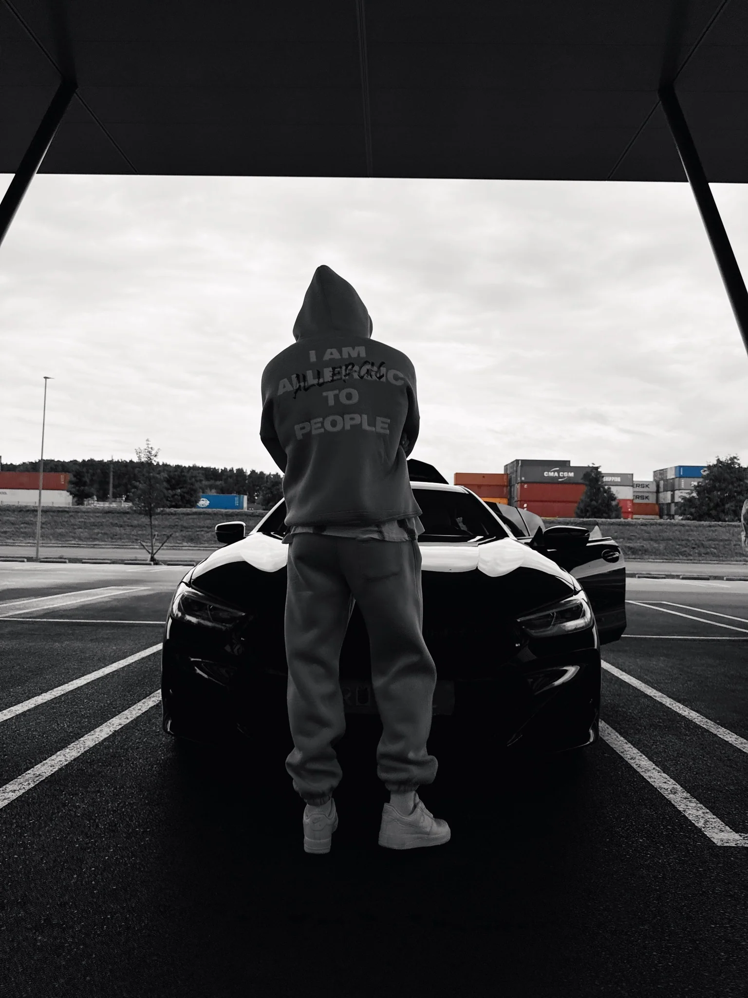 Oversize Allergic Hoodie - Grey - Image 2