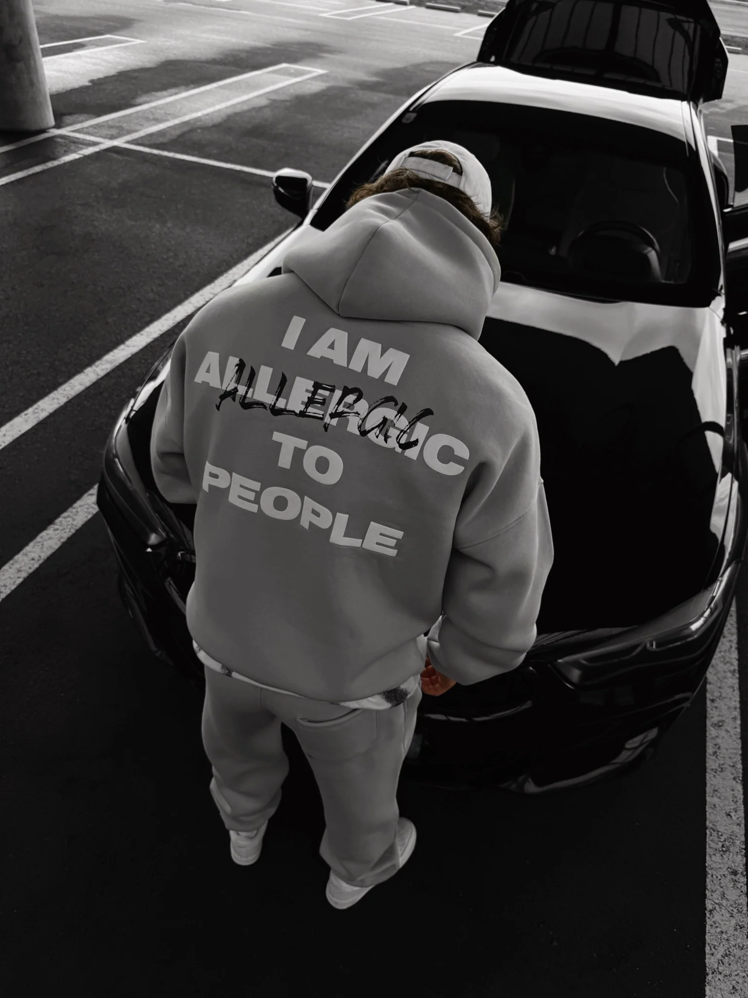 Oversize Allergic Hoodie - Grey - Image 3
