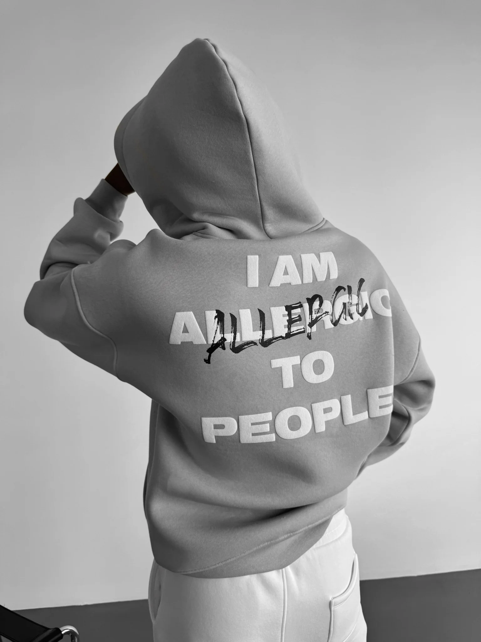 Oversize Allergic Hoodie - Grey - Image 5