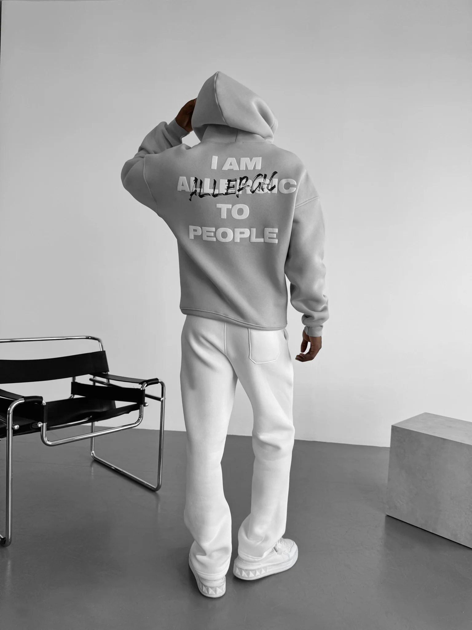 Oversize Allergic Hoodie - Grey - Image 6