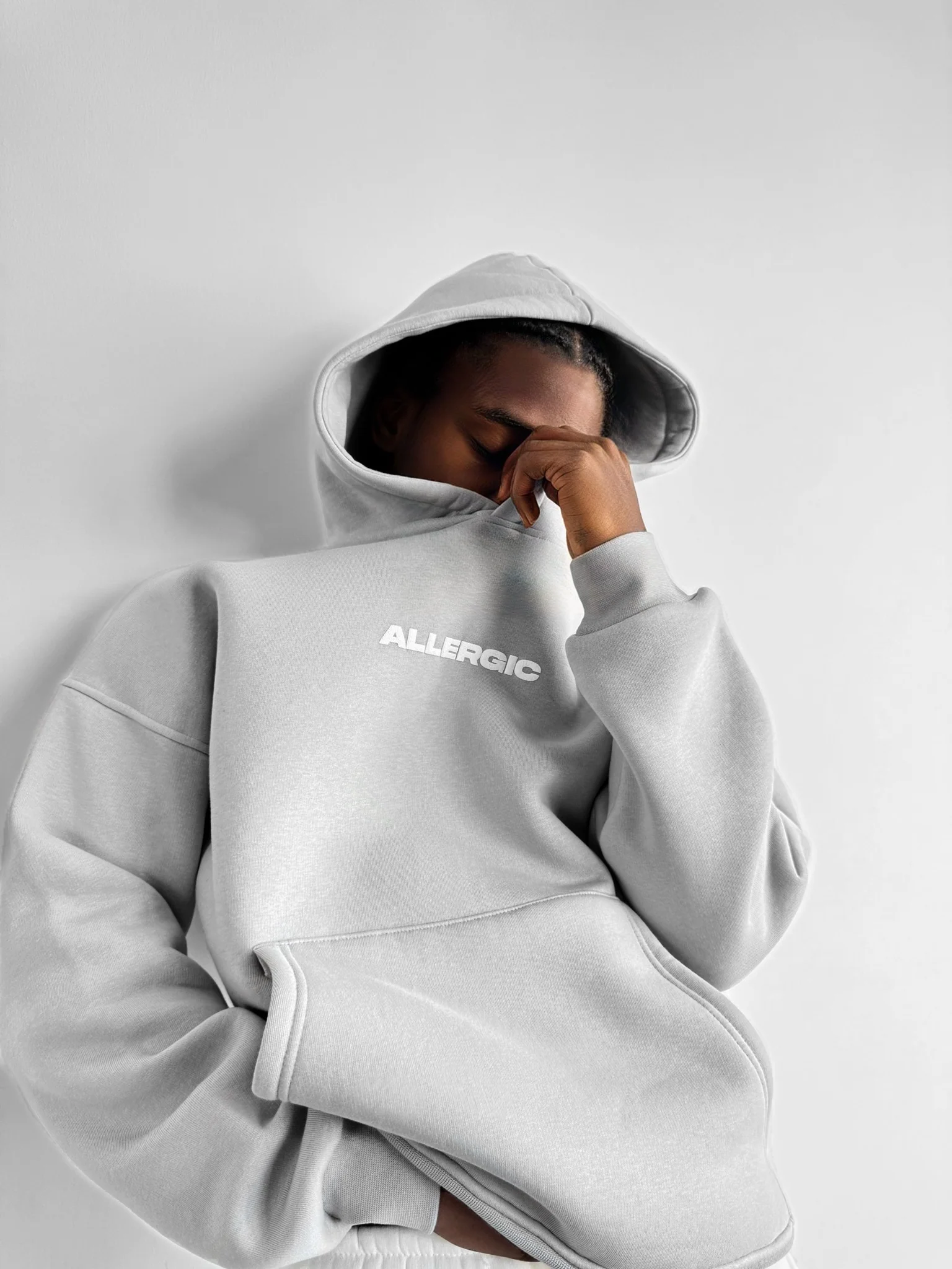 Oversize Allergic Hoodie - Grey - Image 7