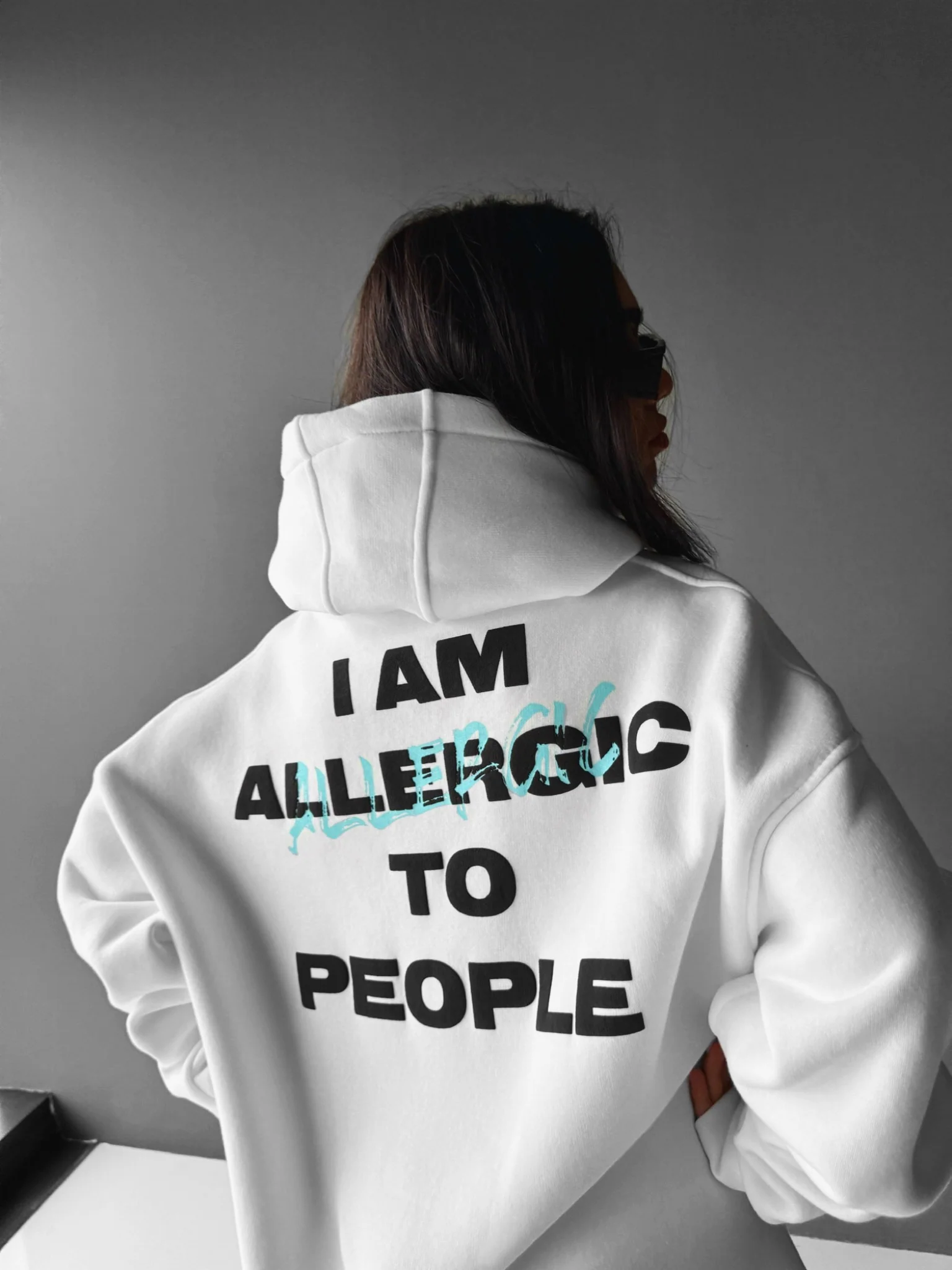 Oversize Allergic Hoodie - White - Image 4
