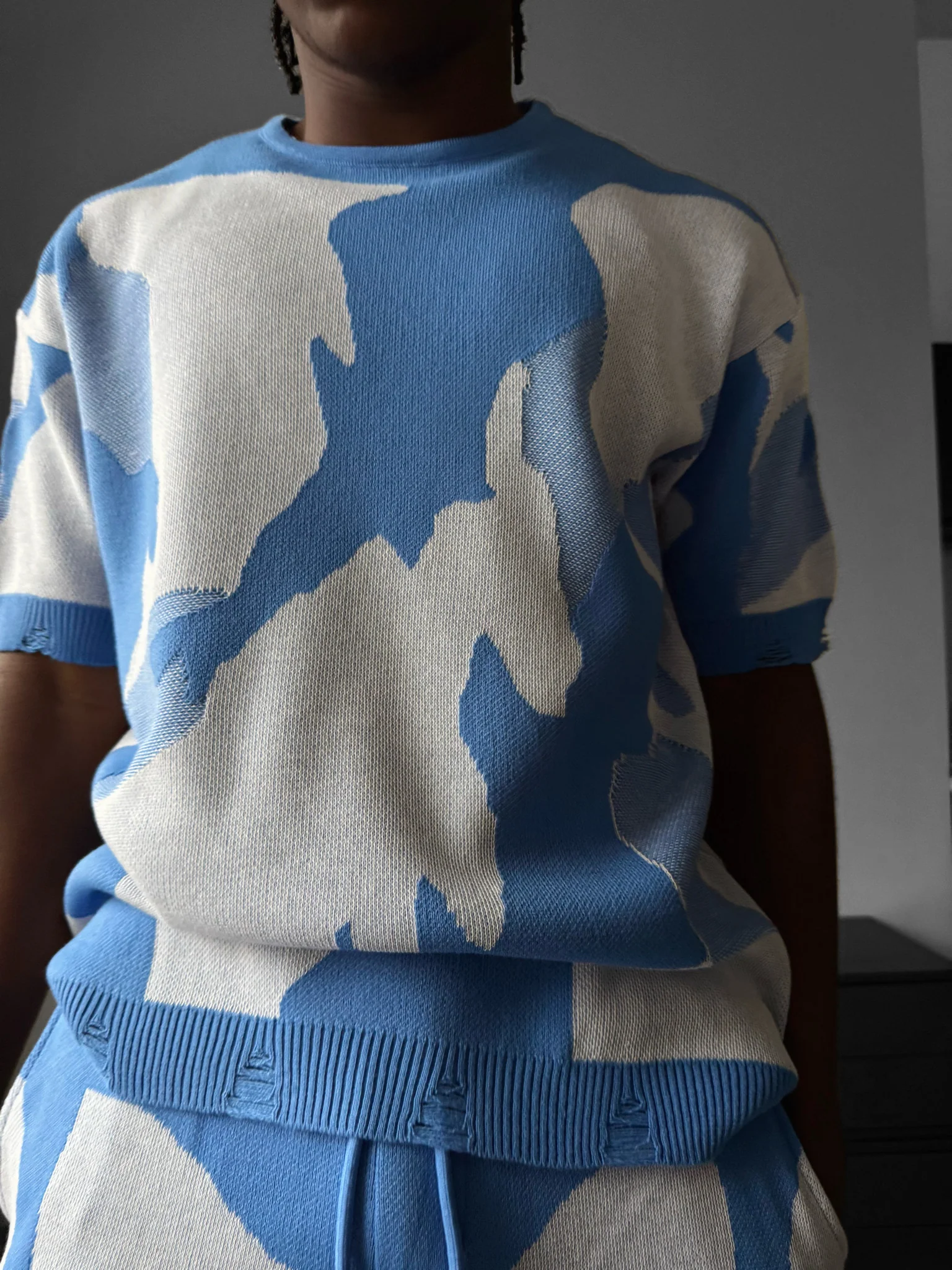 Oversize Alpenglow Knit T-Shirt - Blue - Image 2