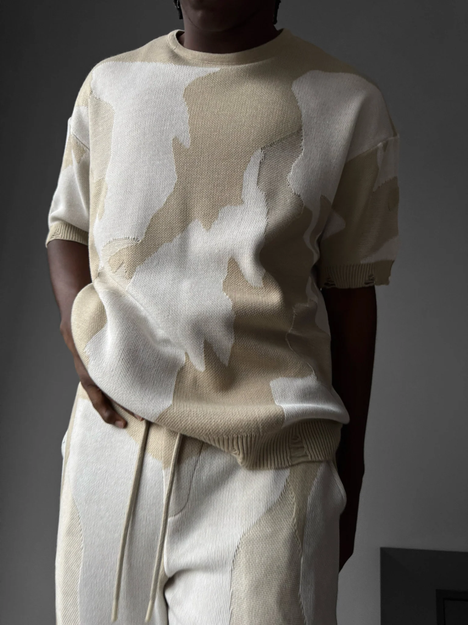 Oversize Alpenglow Knit T-Shirt - Stone - Image 3