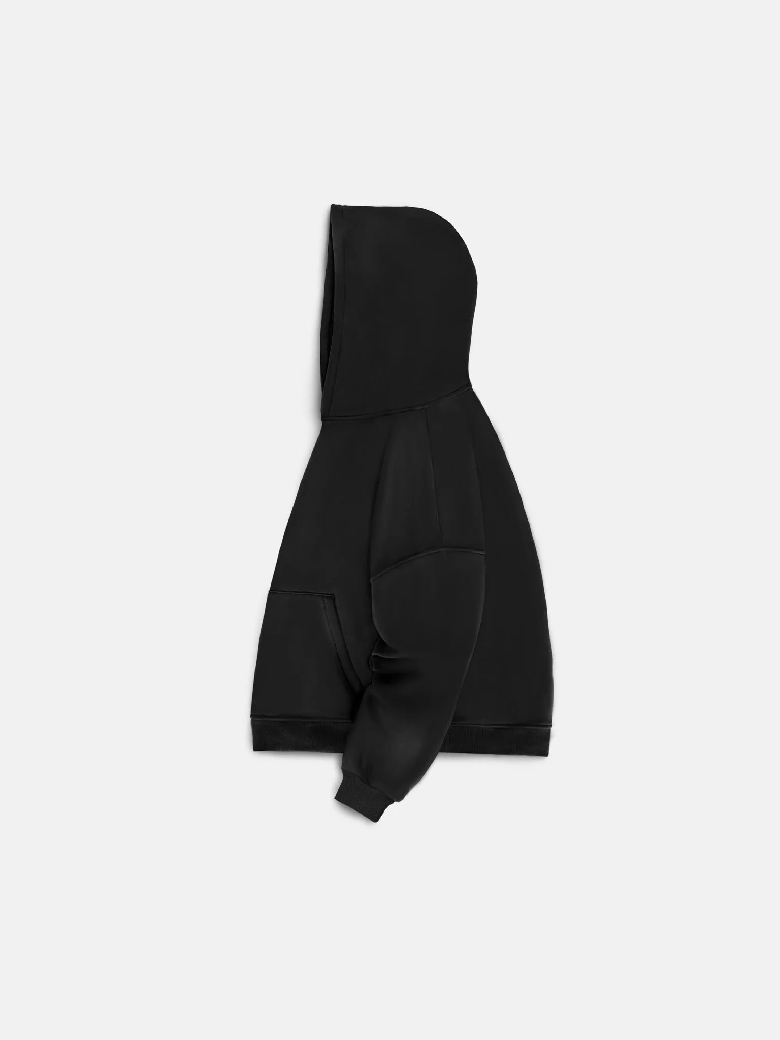 Oversize Basic Hoodie - Black - Image 2