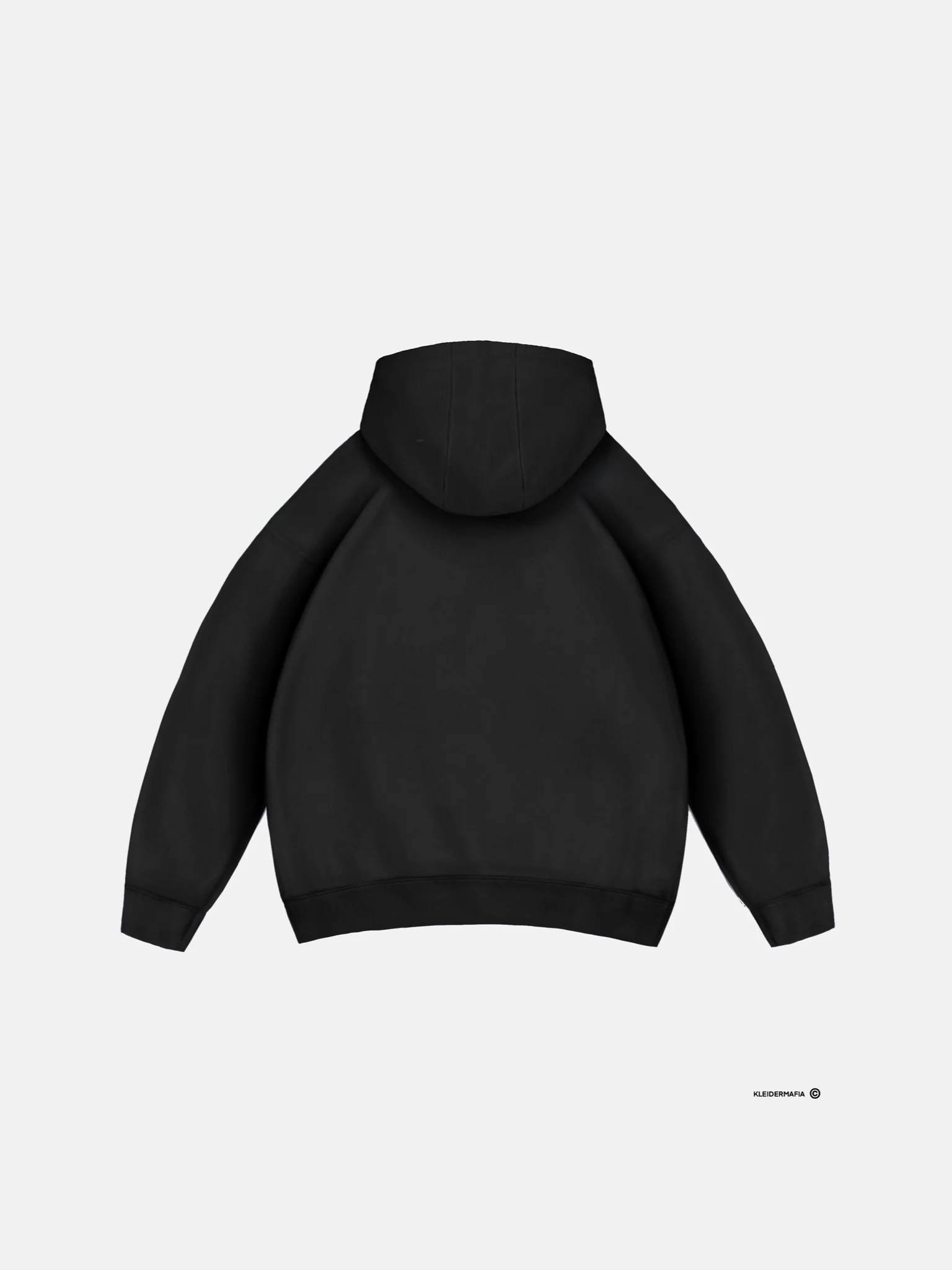 Oversize Basic Hoodie - Black - Image 4