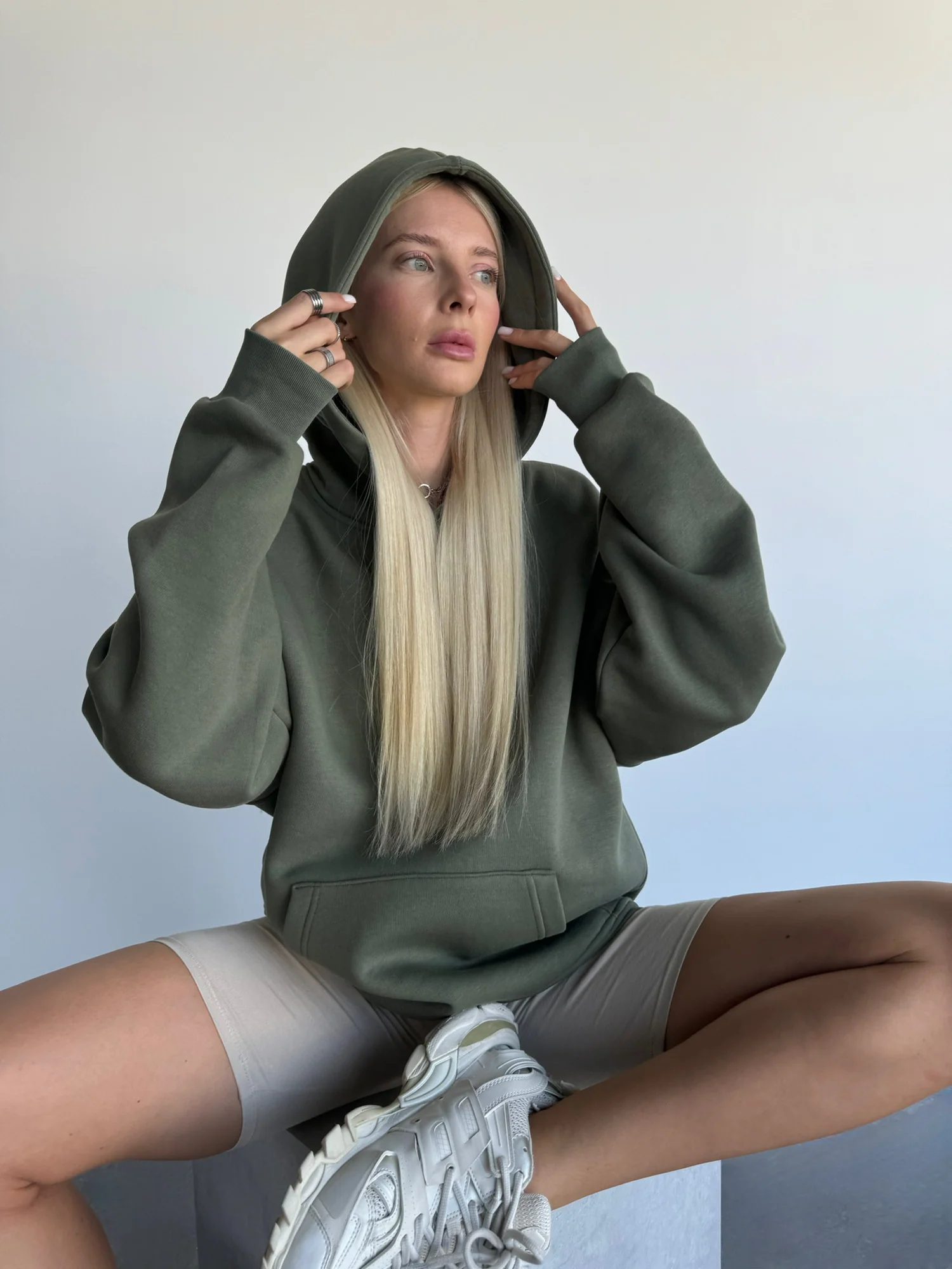 Oversize Basic Hoodie - Four Leaf Clover - Image 7