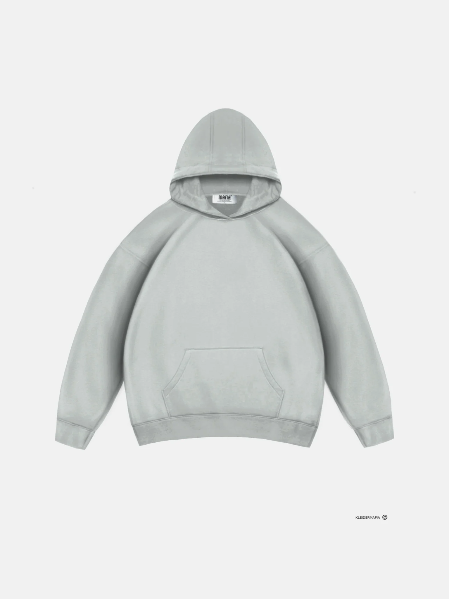 Oversize Basic Hoodie - Grey - Image 4
