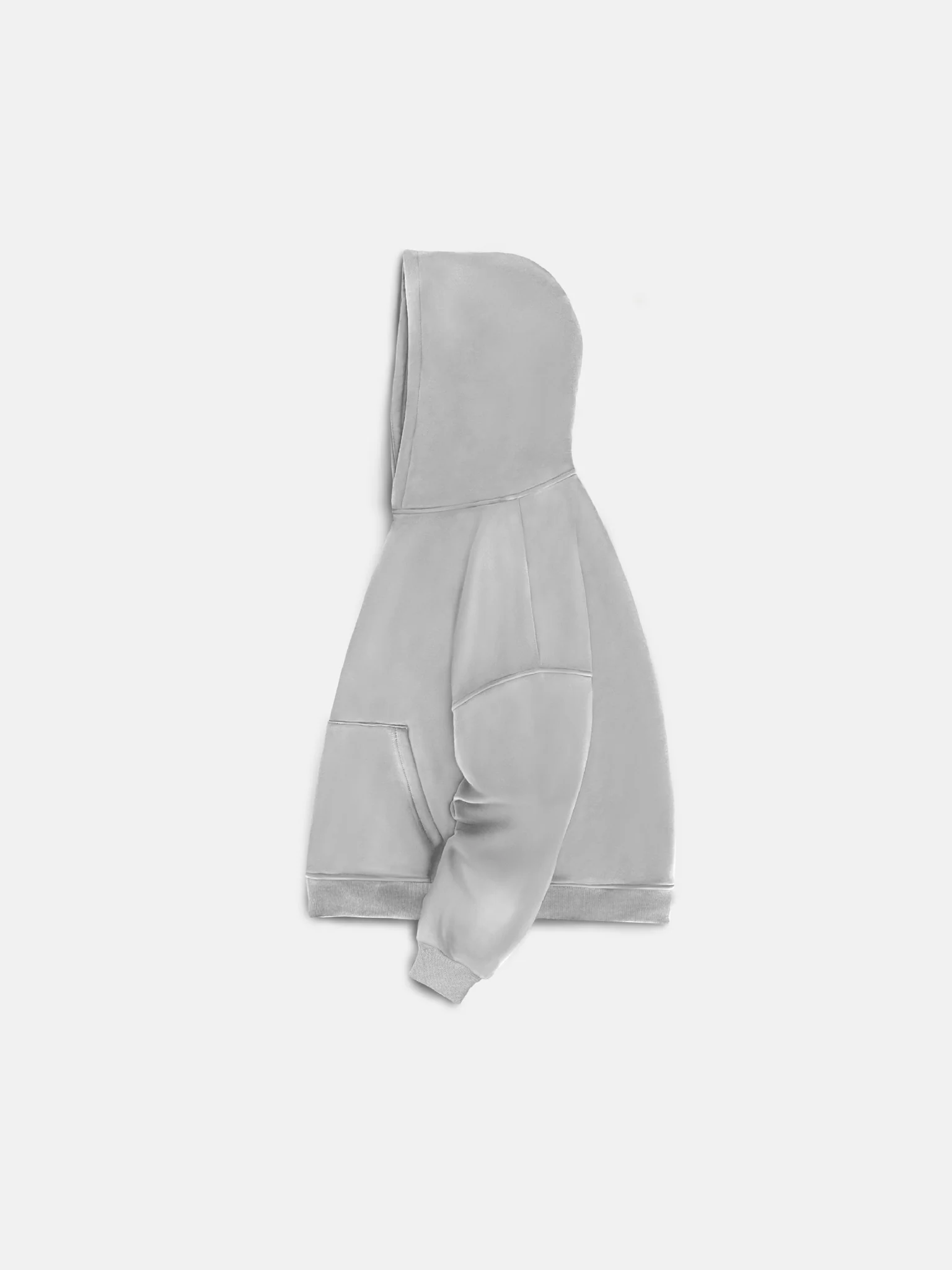 Oversize Basic Hoodie - Grey - Image 5