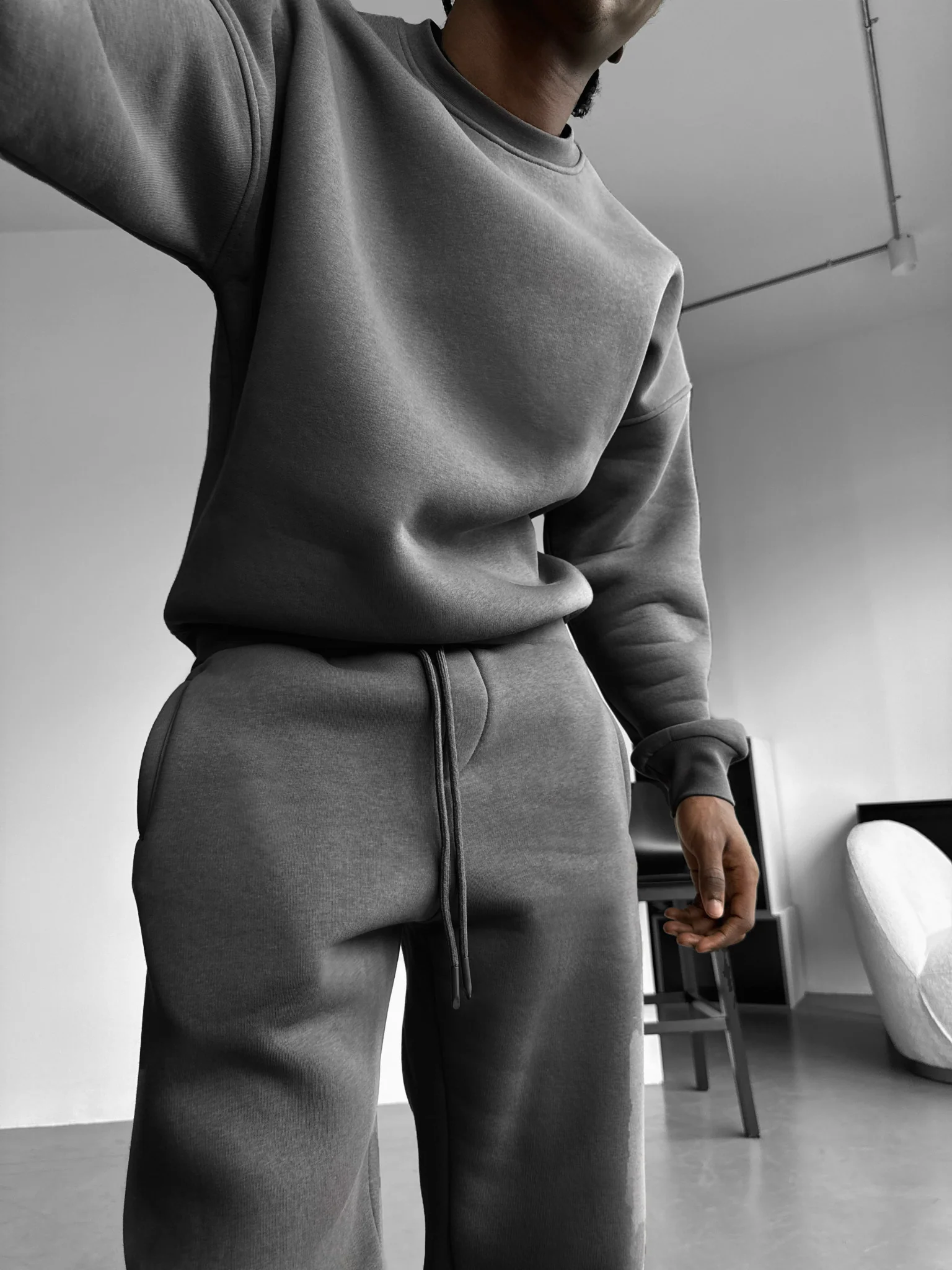 Oversize Basic Sweater - Anthracite - Image 3