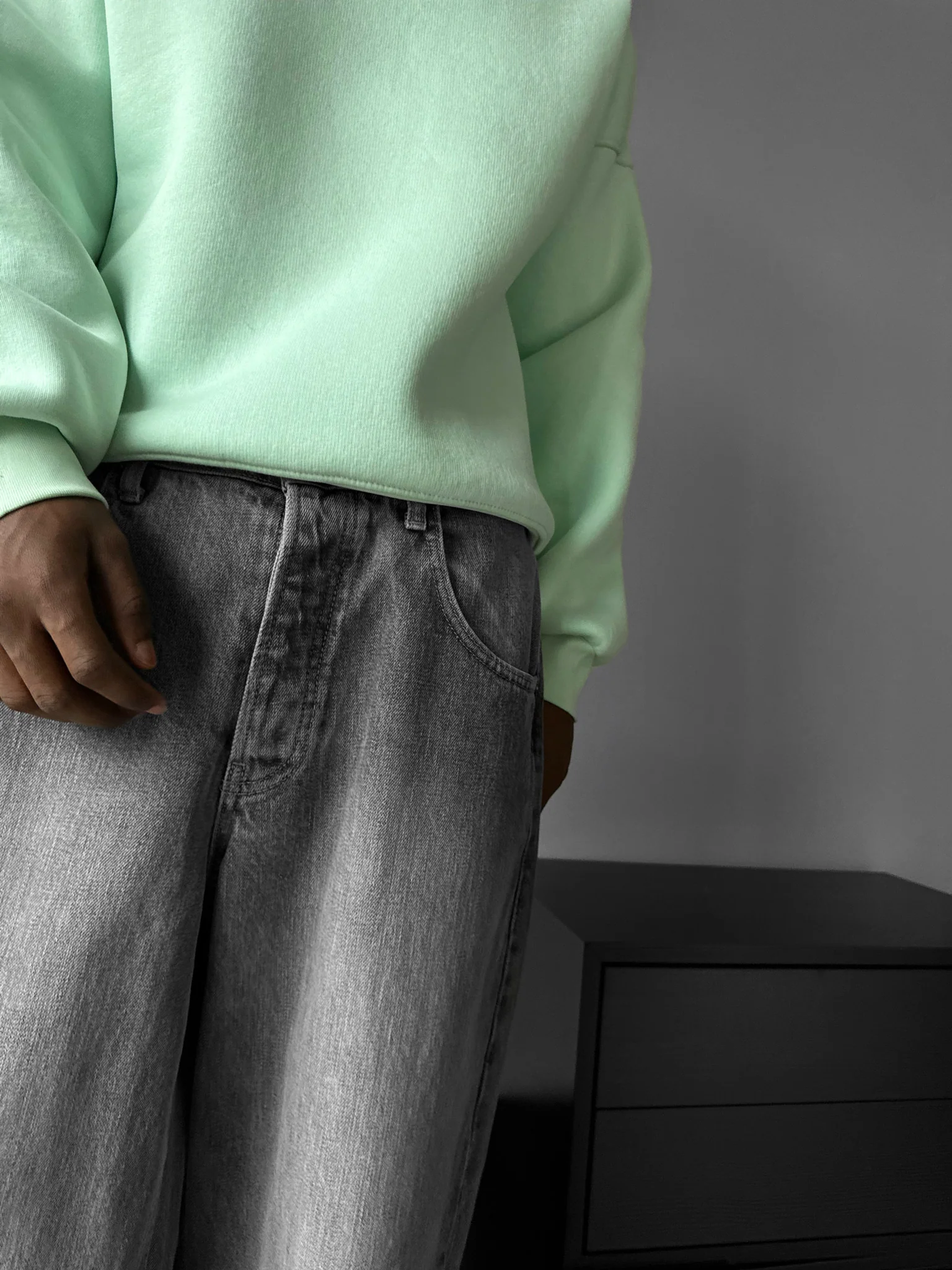 Oversize Basic Sweater - Misty Jade - Image 4