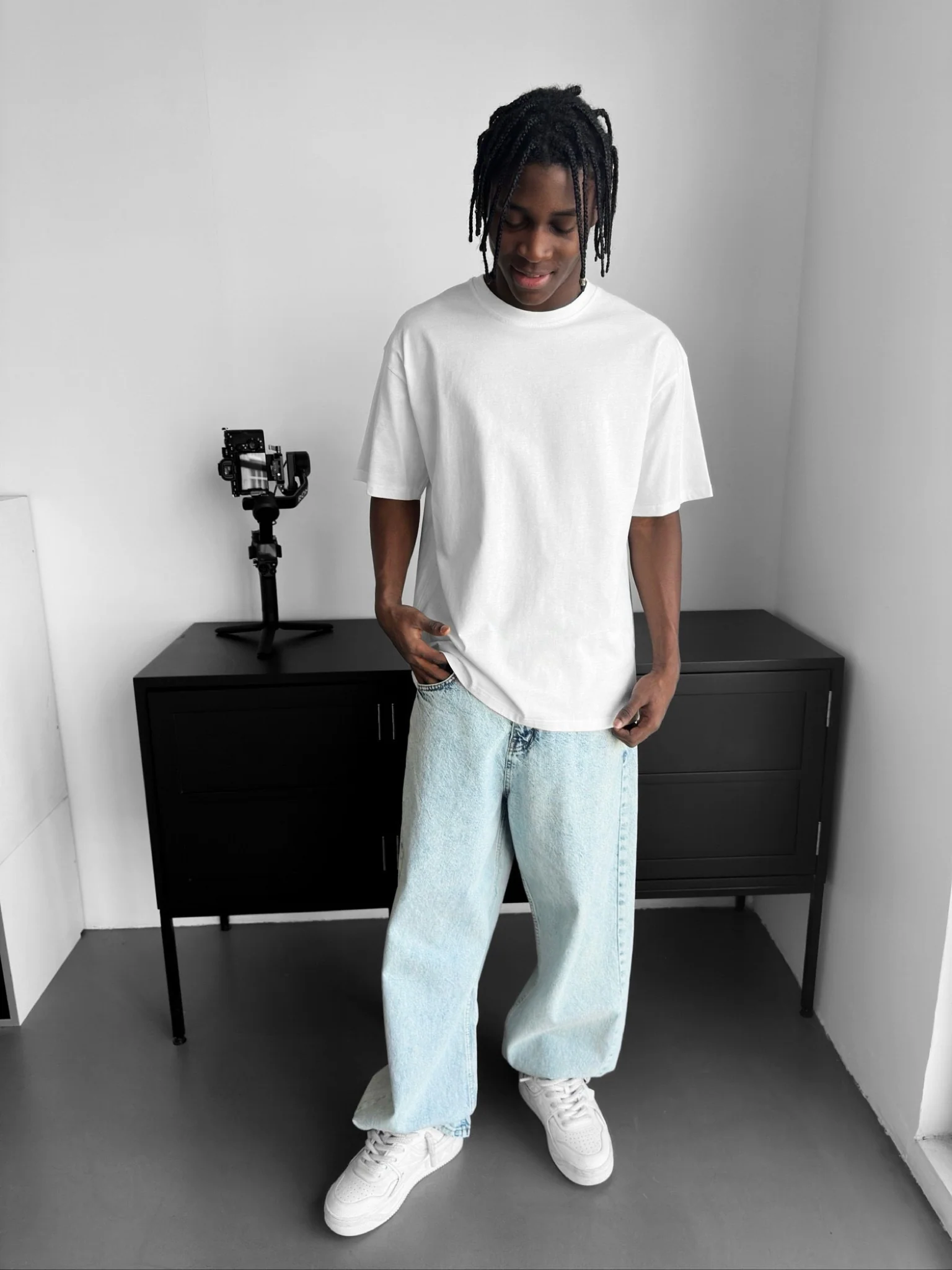 Oversize Basic T-Shirt - Ecru - Image 3