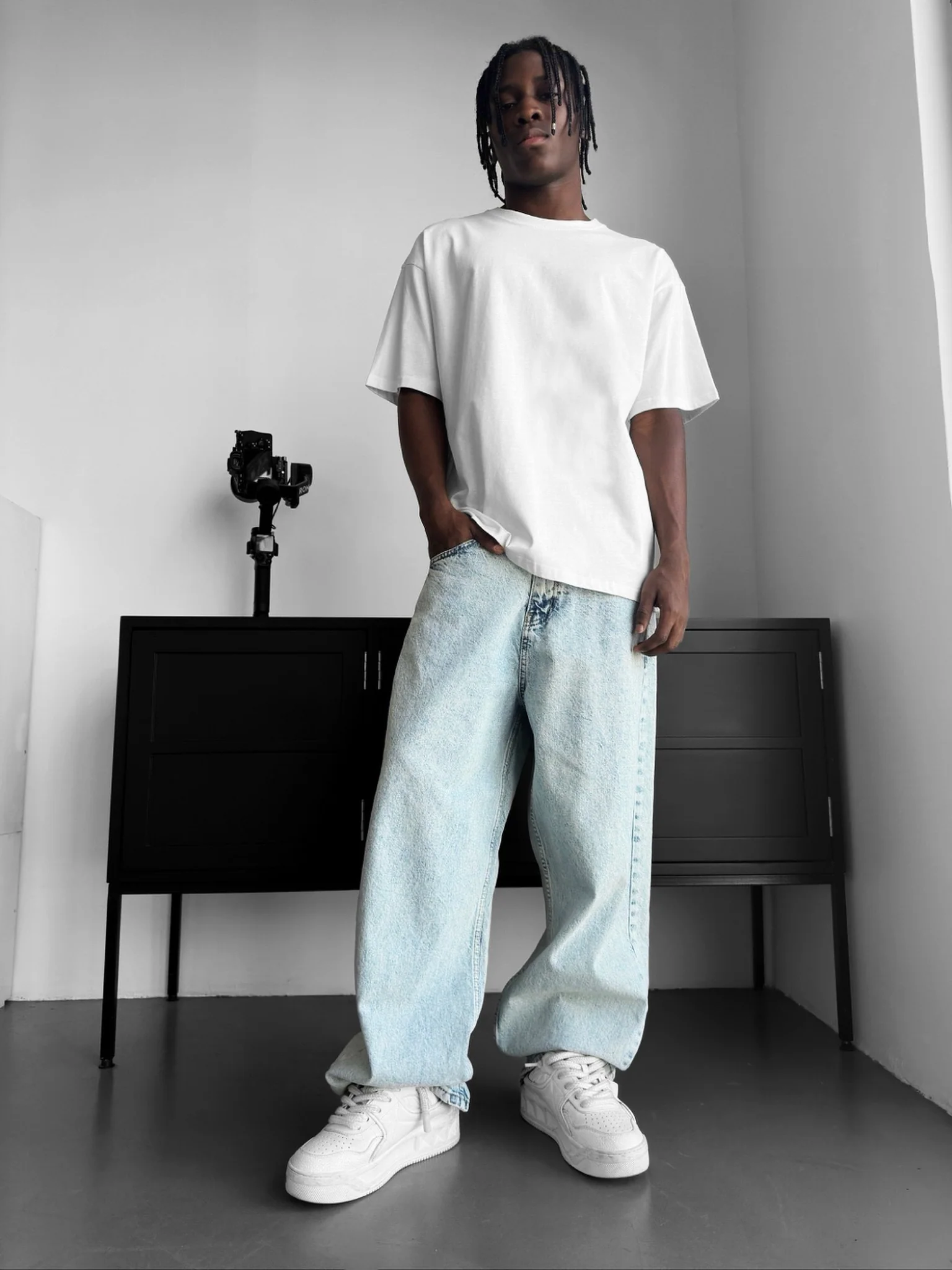 Oversize Basic T-Shirt - Ecru - Image 5
