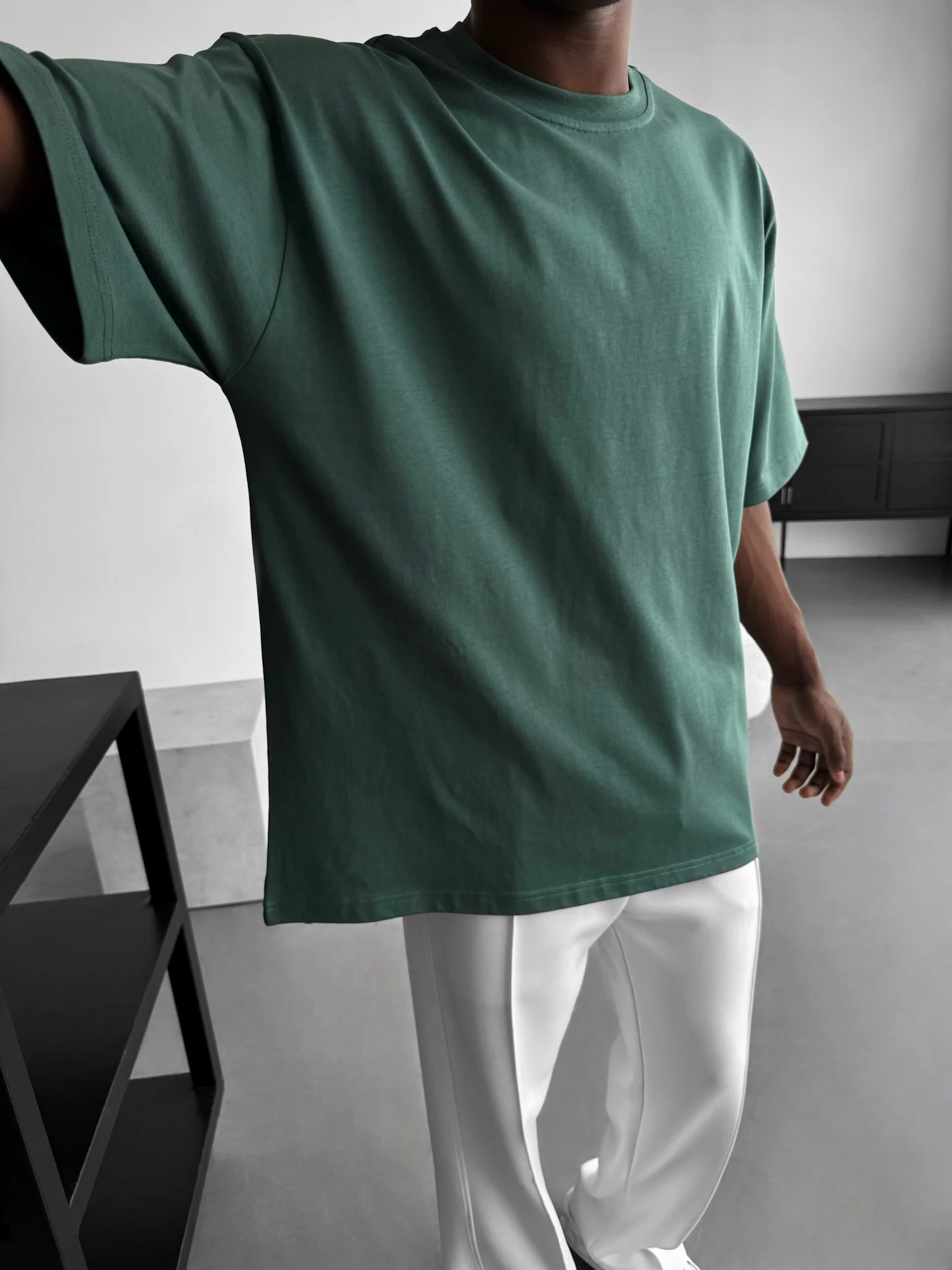 Oversize Basic T-Shirt - Petrol - Image 3