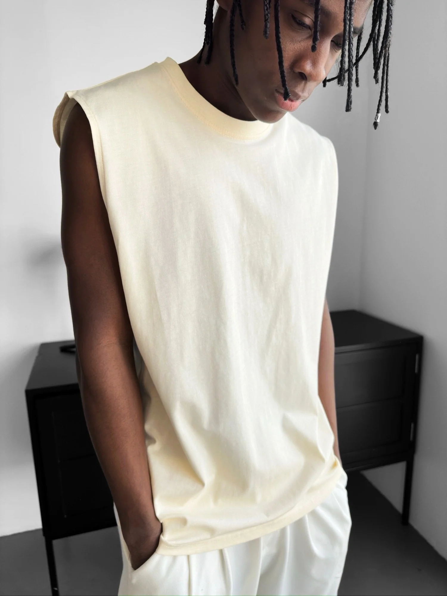 Oversize Basic Tanktop - Antique White - Image 2
