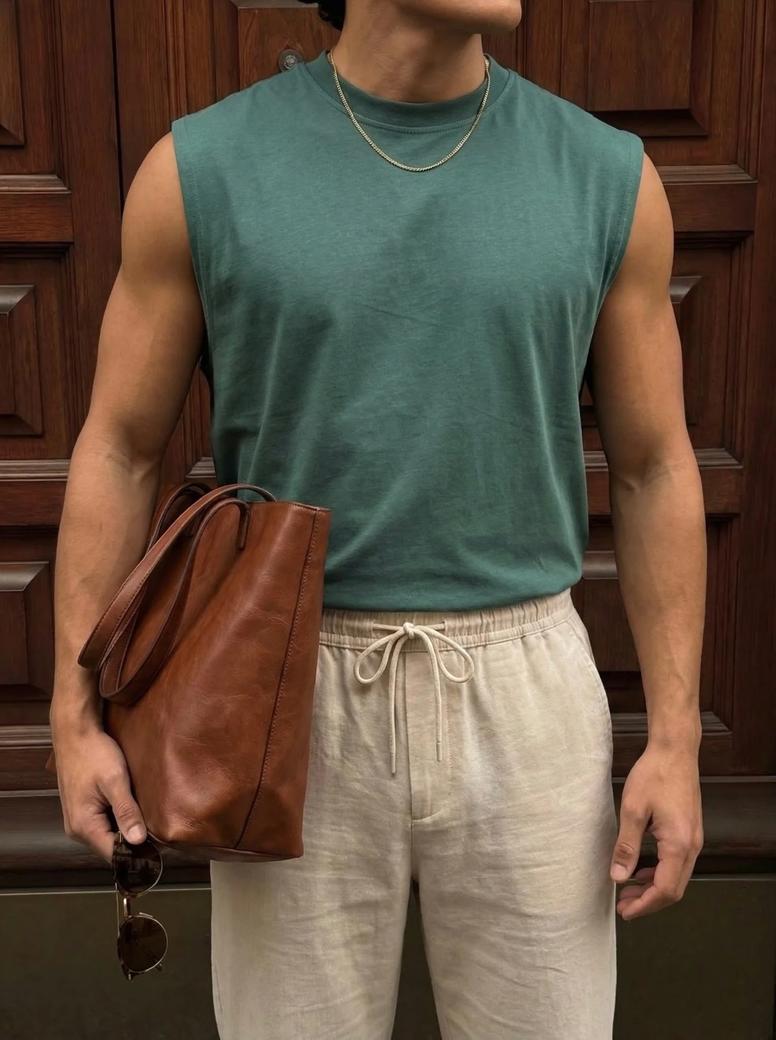 Oversize Basic Tanktop - Petrol - Image 2