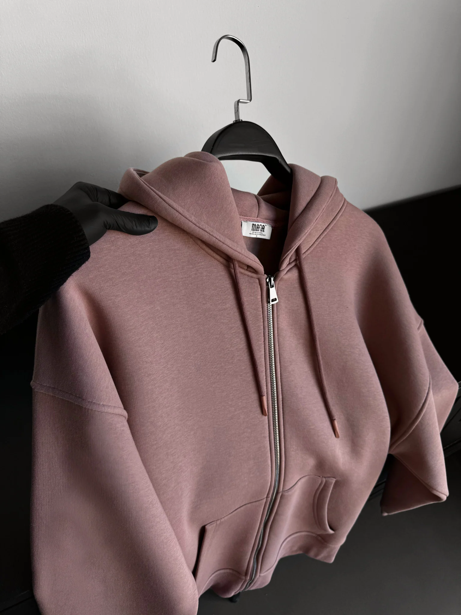 Oversize Basic Zipper Hoodie - Antler - Image 2