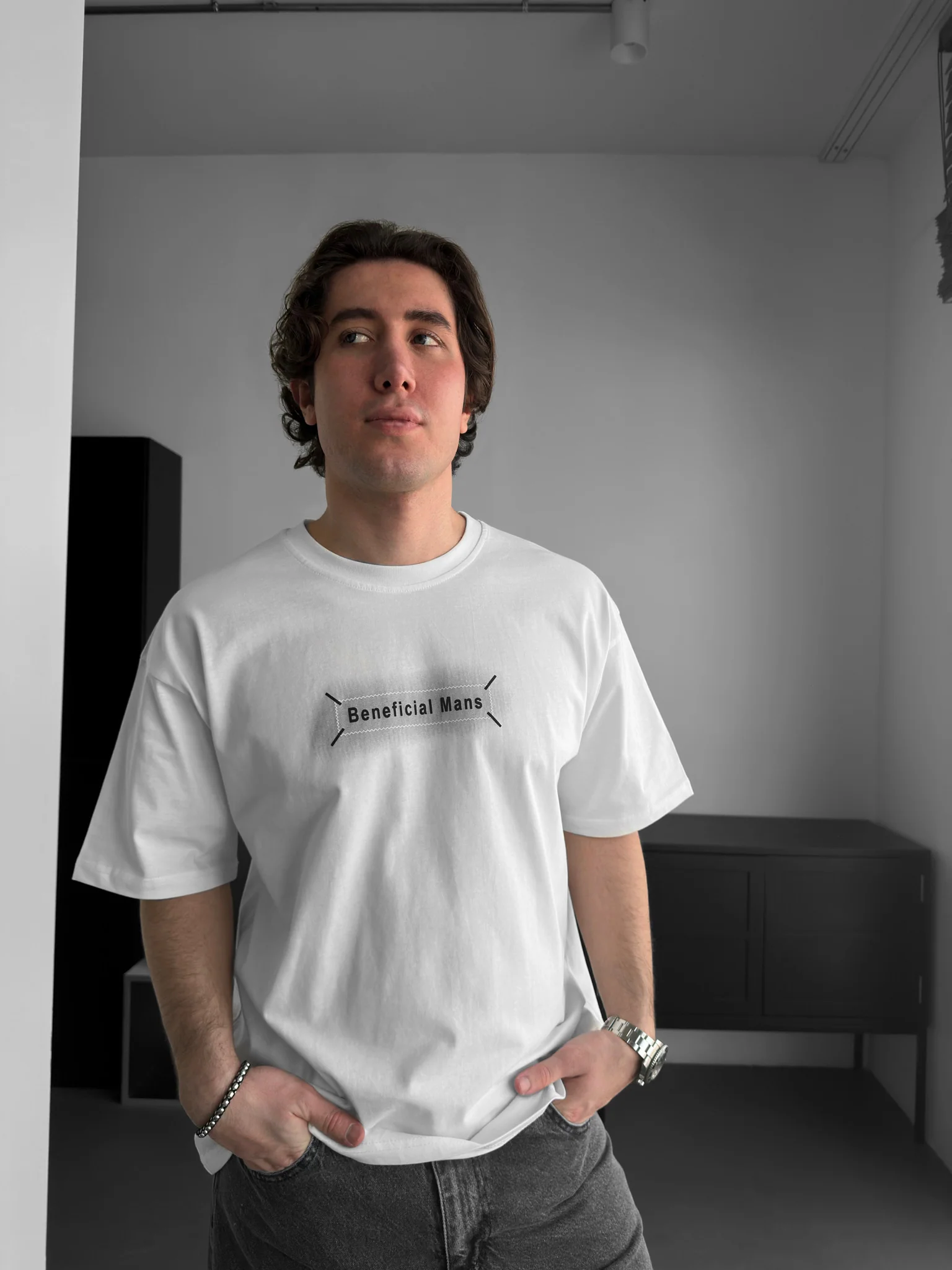 Oversize Beneficial T-shirt - Ecru - Image 3