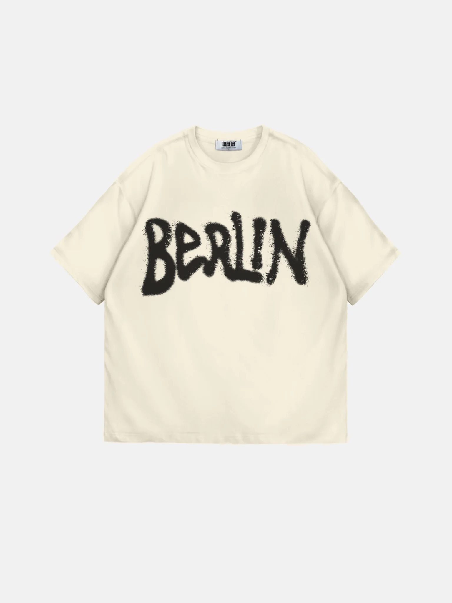 Oversize 'Berlin Sumpf' T-Shirt - Antique White and Black - Image 3