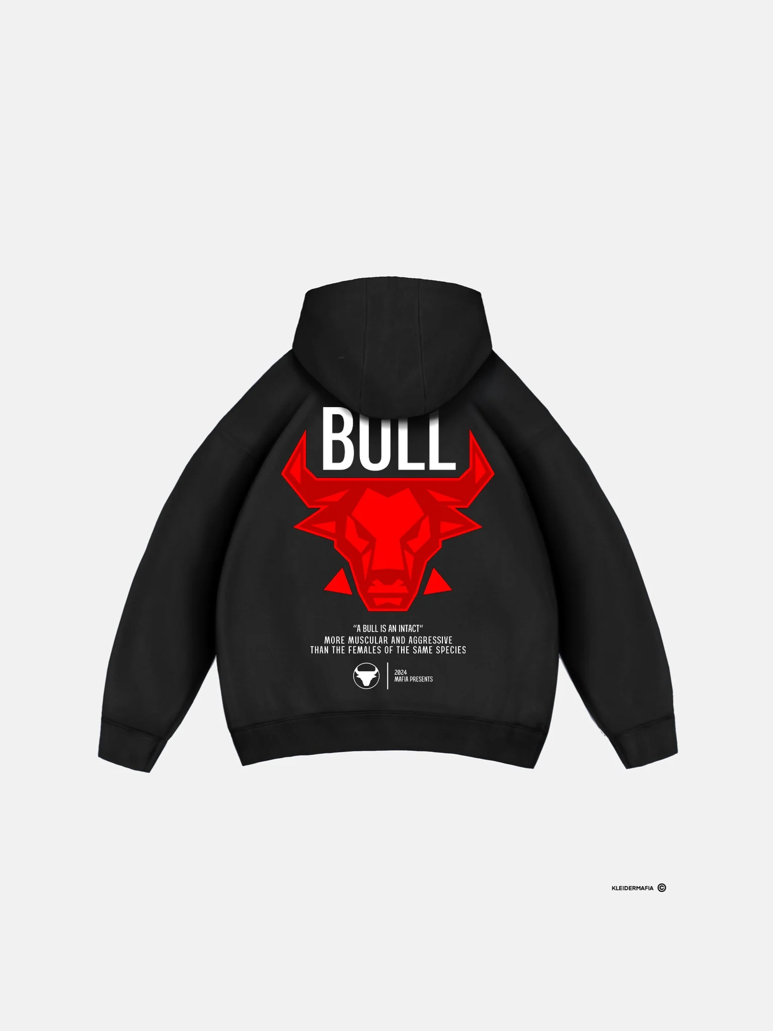 Oversize Bull Hoodie - Black - Image 2