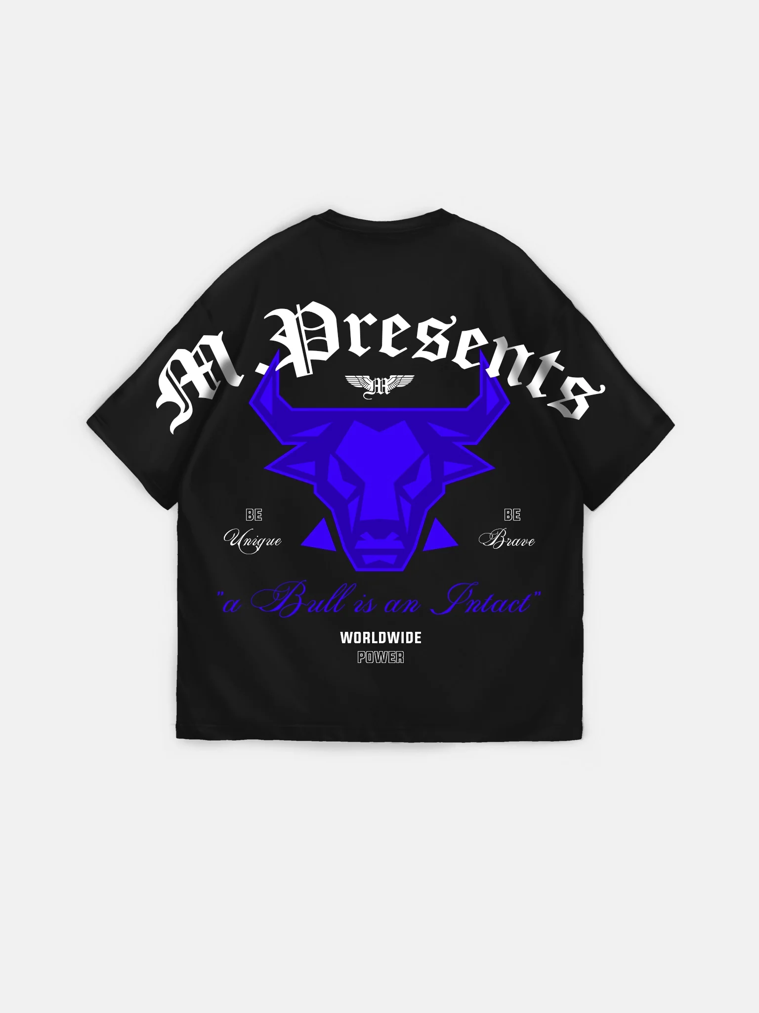 Oversize Bull Worldwide T-shirt - Black and Saks - Image 5