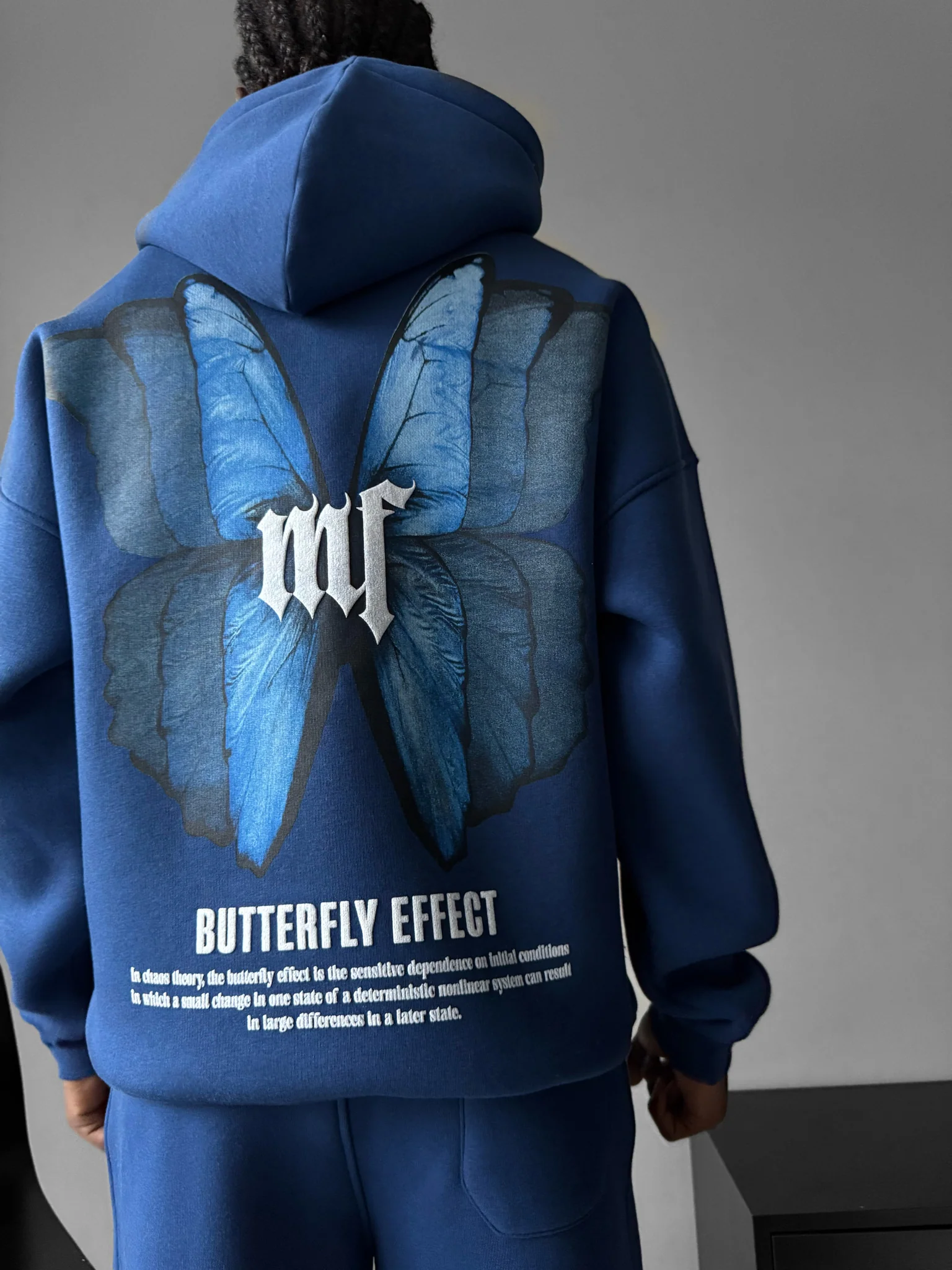 Oversize Butterfly Effect Hoodie - Navy Peony - Image 2