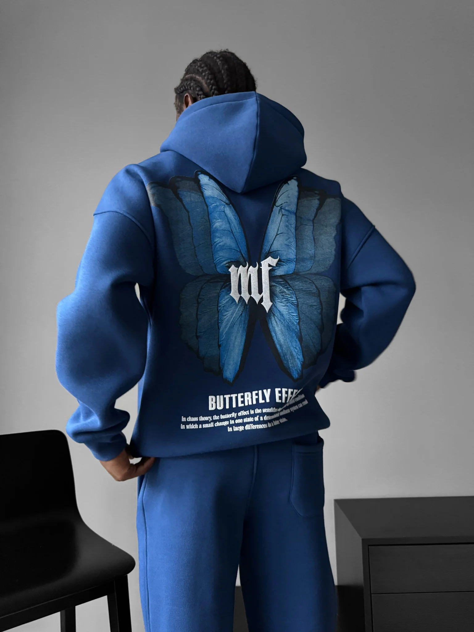 Oversize Butterfly Effect Hoodie - Navy Peony - Image 4