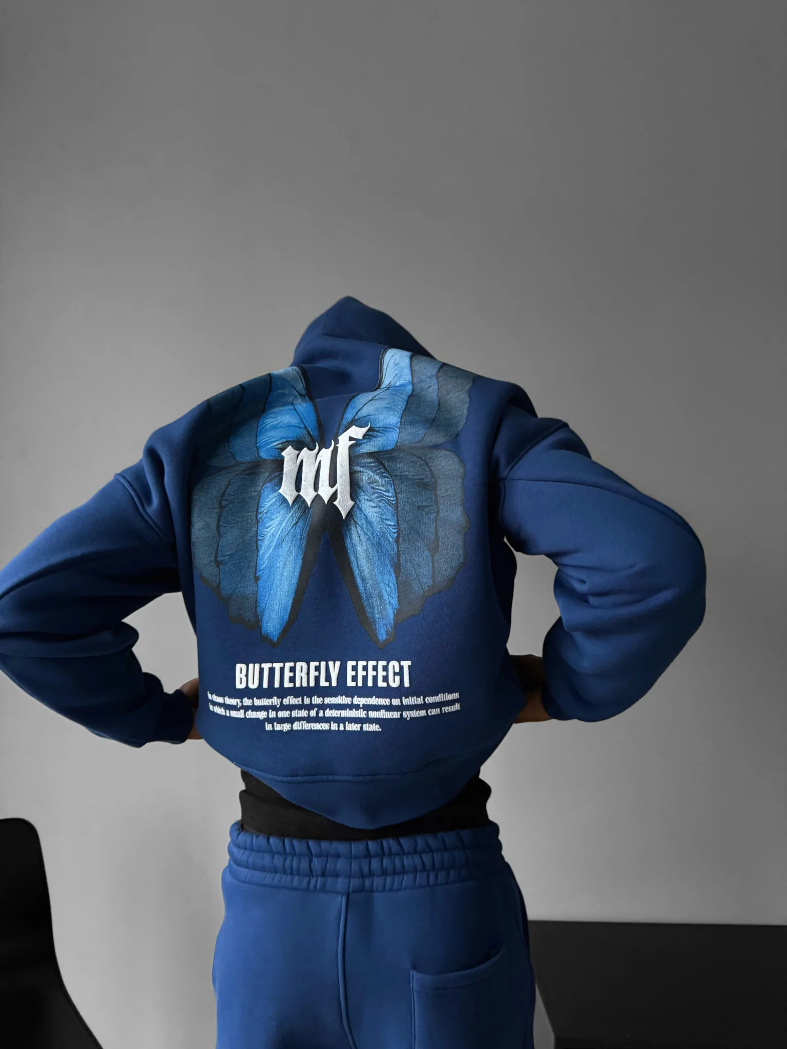 Oversize Butterfly Effect Hoodie - Navy Peony - Image 6