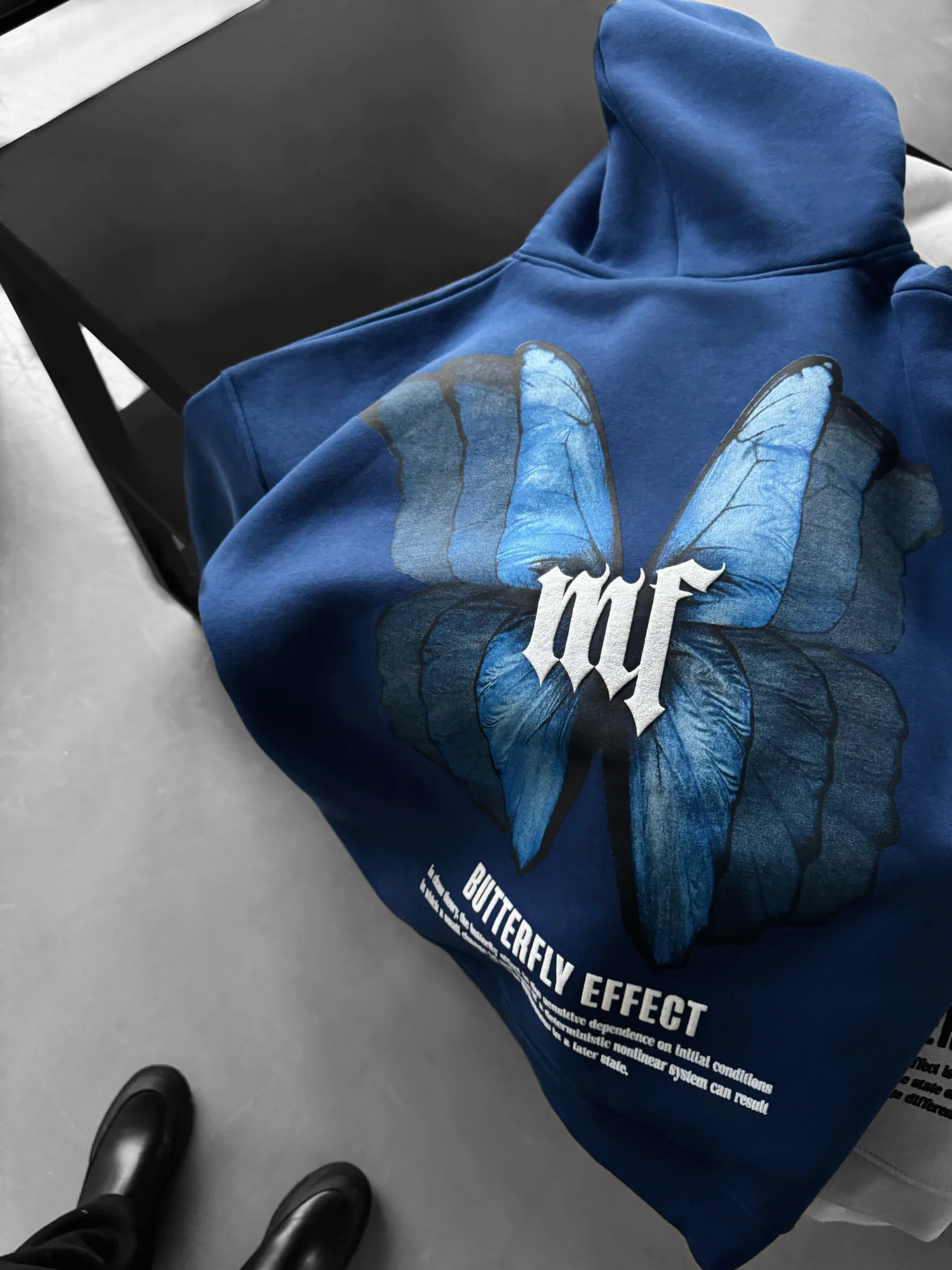 Oversize Butterfly Effect Hoodie - Navy Peony - Image 7
