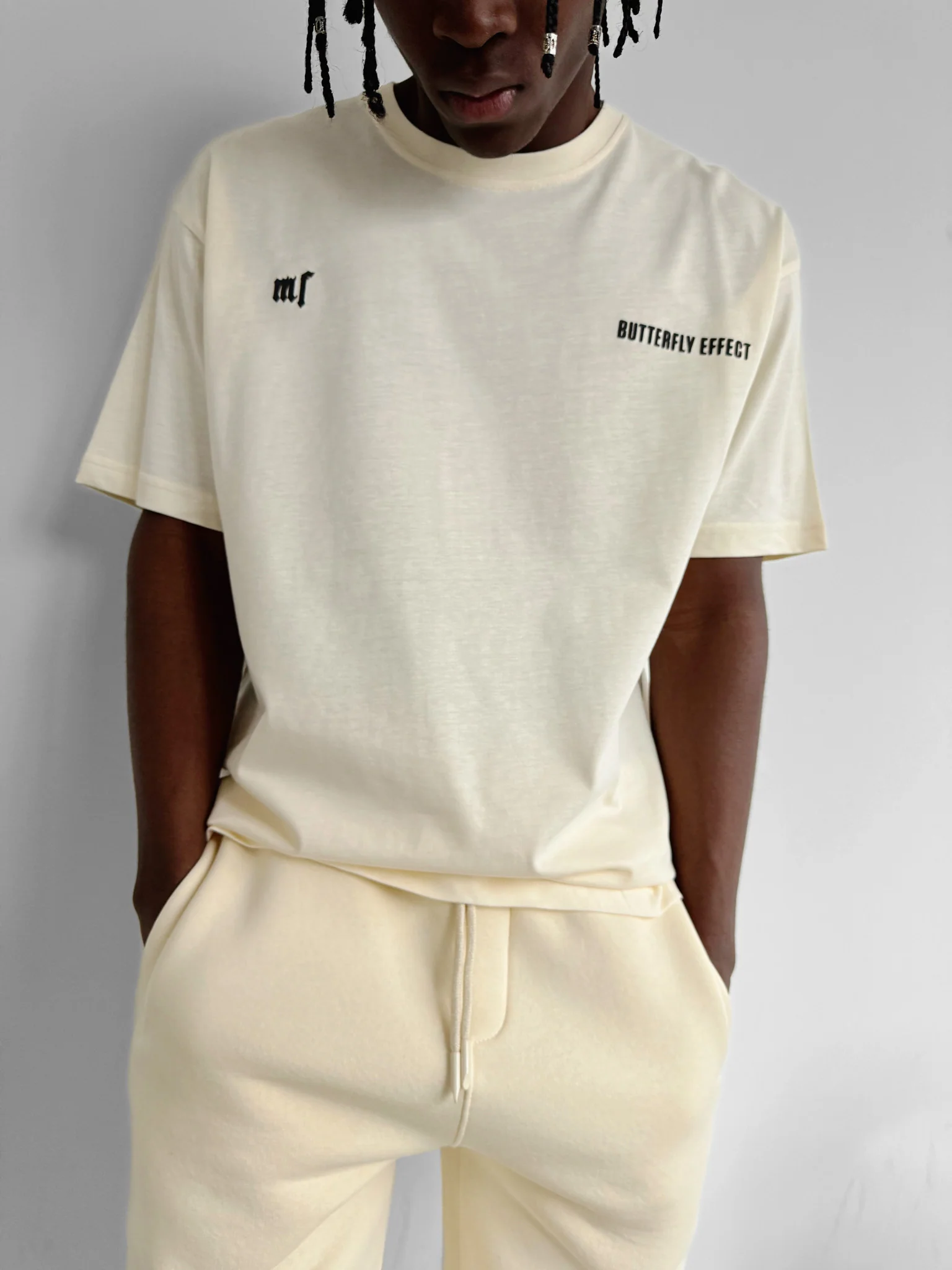 Oversize 'Butterfly Effect' T-Shirt - Antique White - Image 3