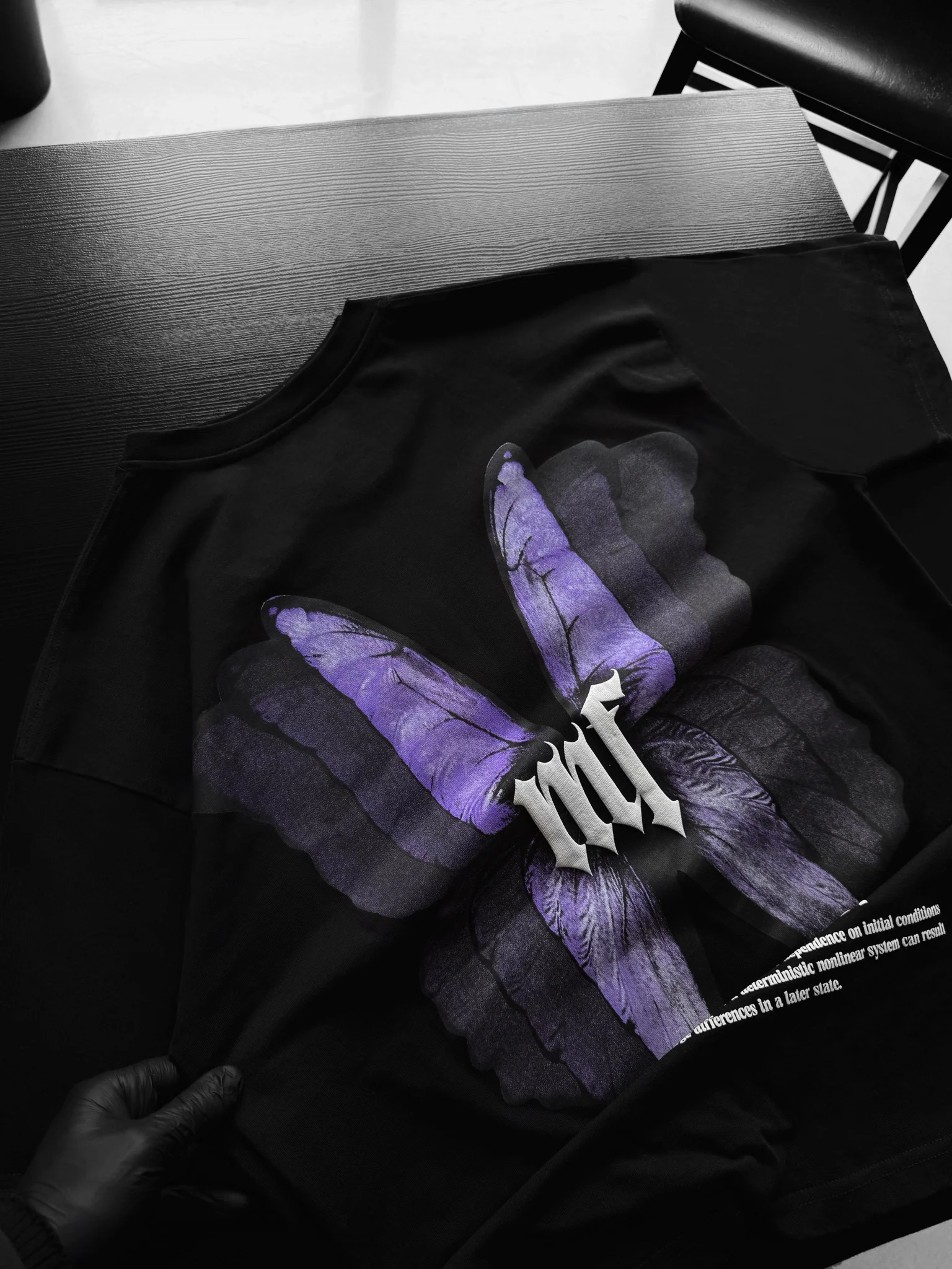 Oversize 'Butterfly Effect' T-Shirt - Black - Image 2