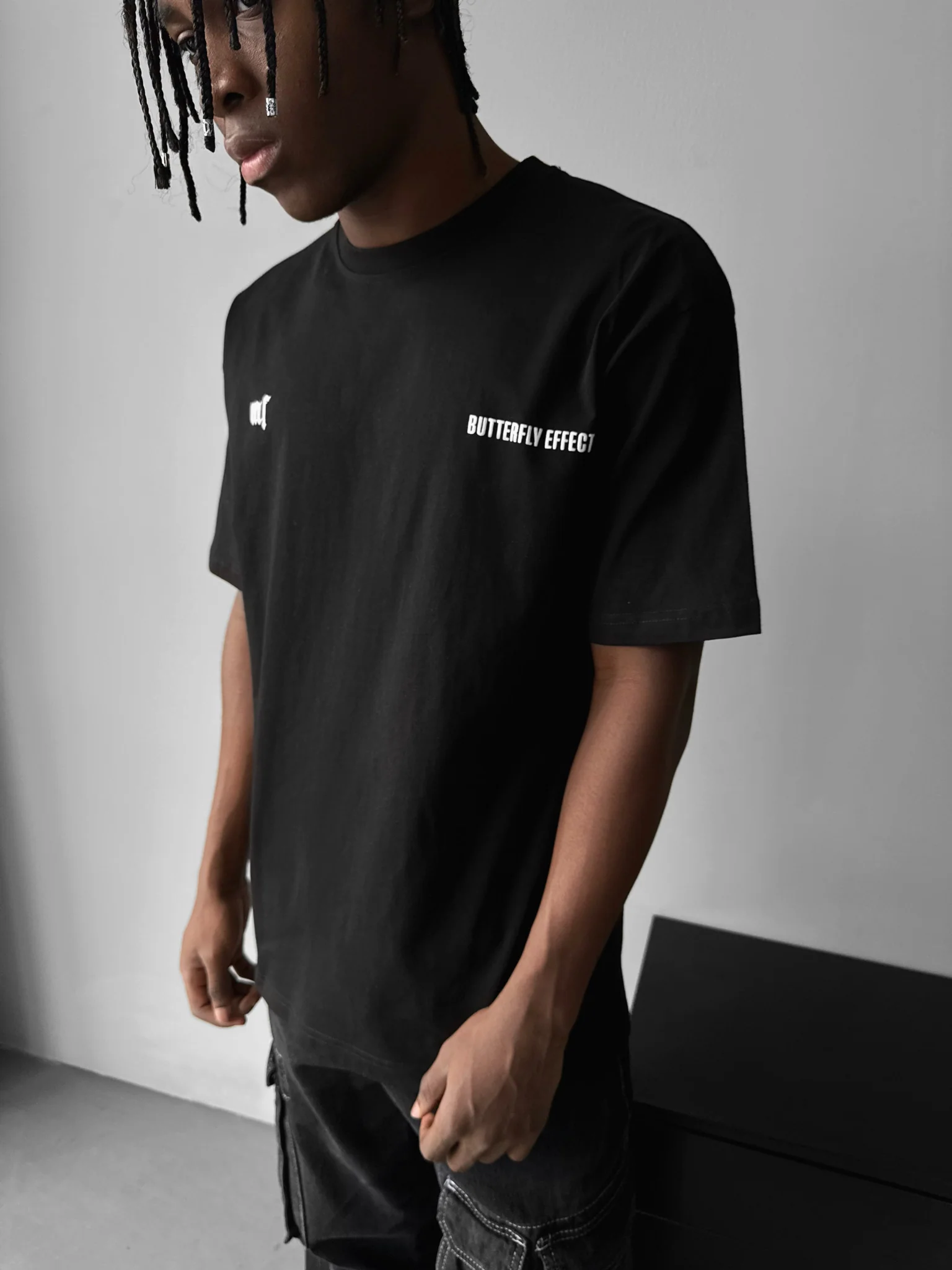 Oversize 'Butterfly Effect' T-Shirt - Black - Image 6