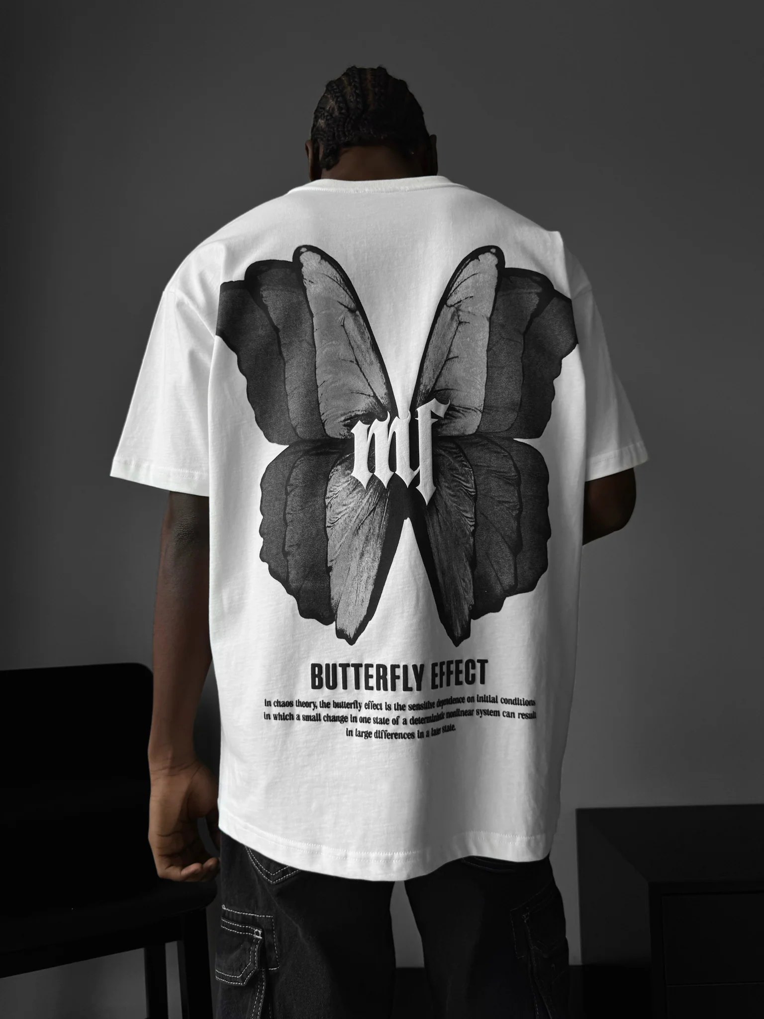 Oversize 'Butterfly Effect' T-Shirt - Ecru - Image 3