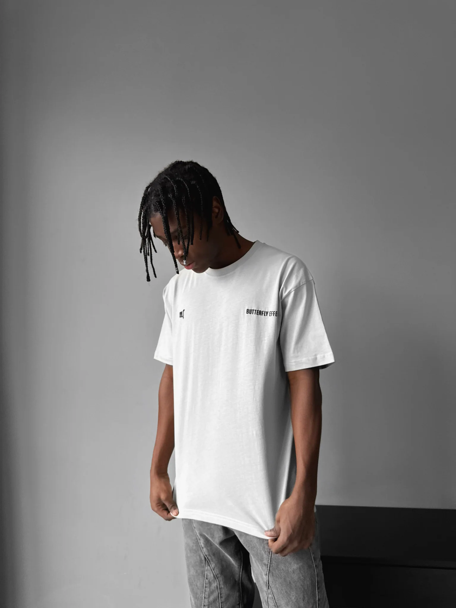 Oversize 'Butterfly Effect' T-Shirt - Grey - Image 4