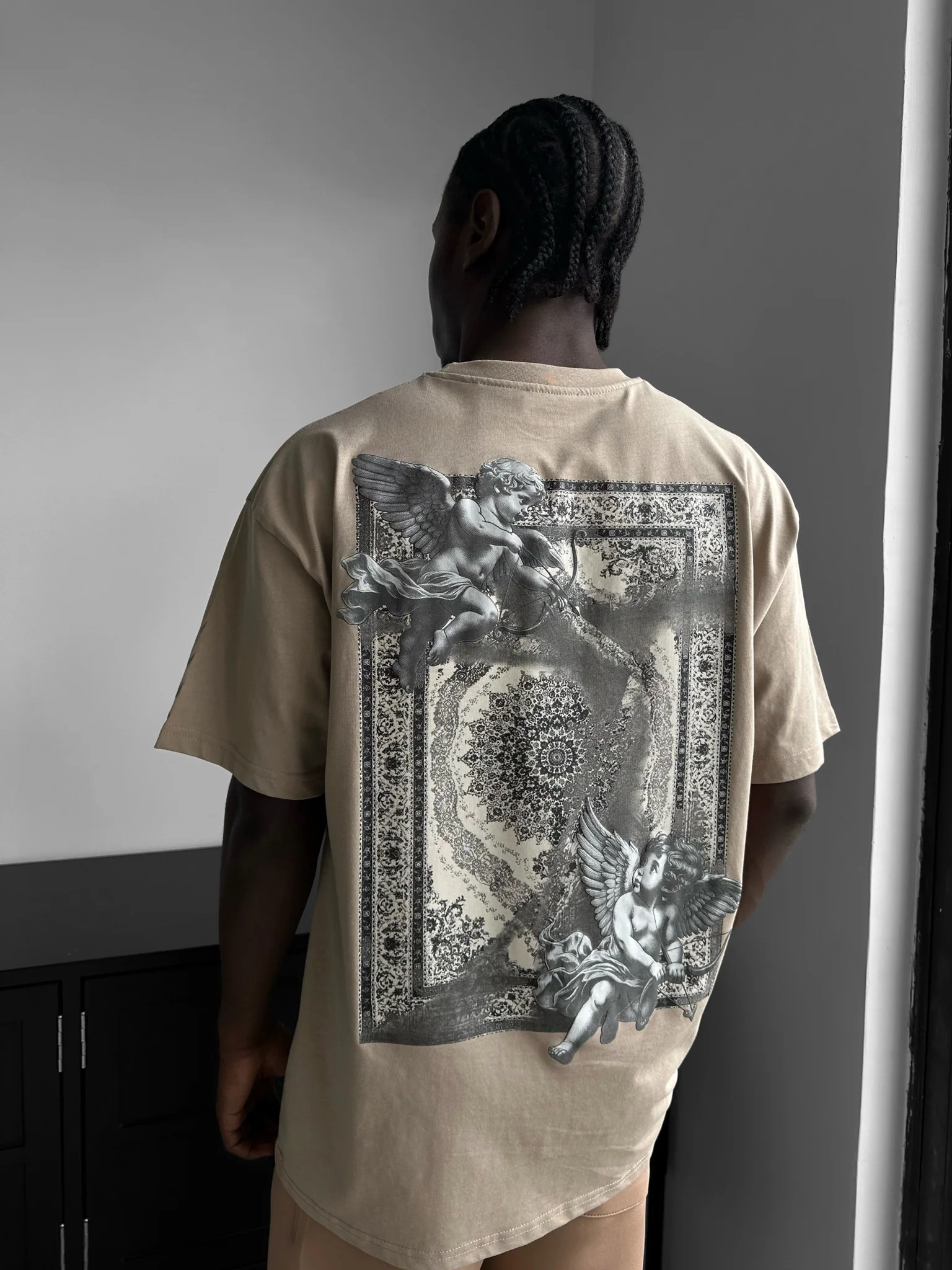 Oversize Carpet Angel T-Shirt - Beige - Image 2