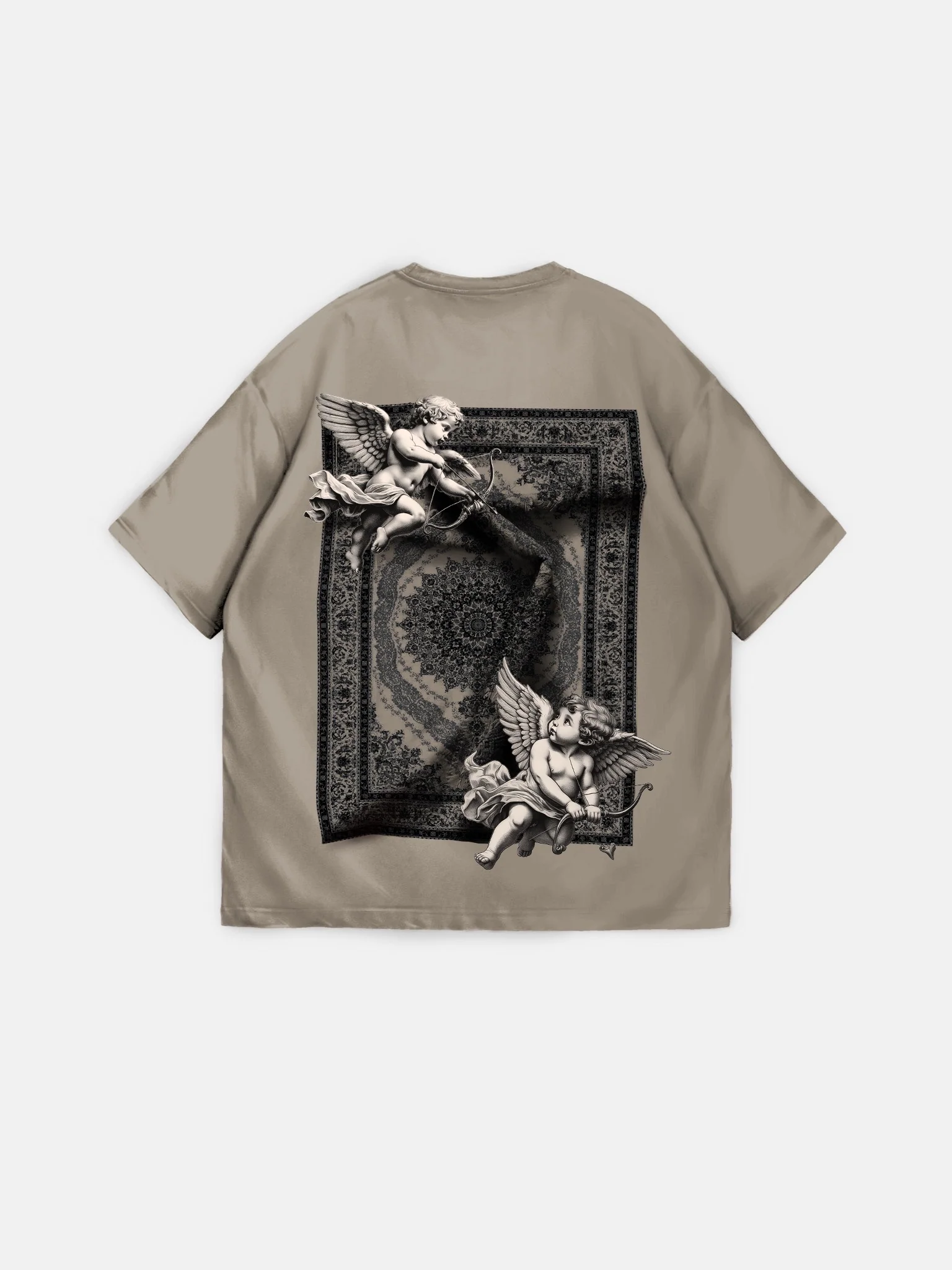 Oversize Carpet Angel T-Shirt - Beige - Image 5