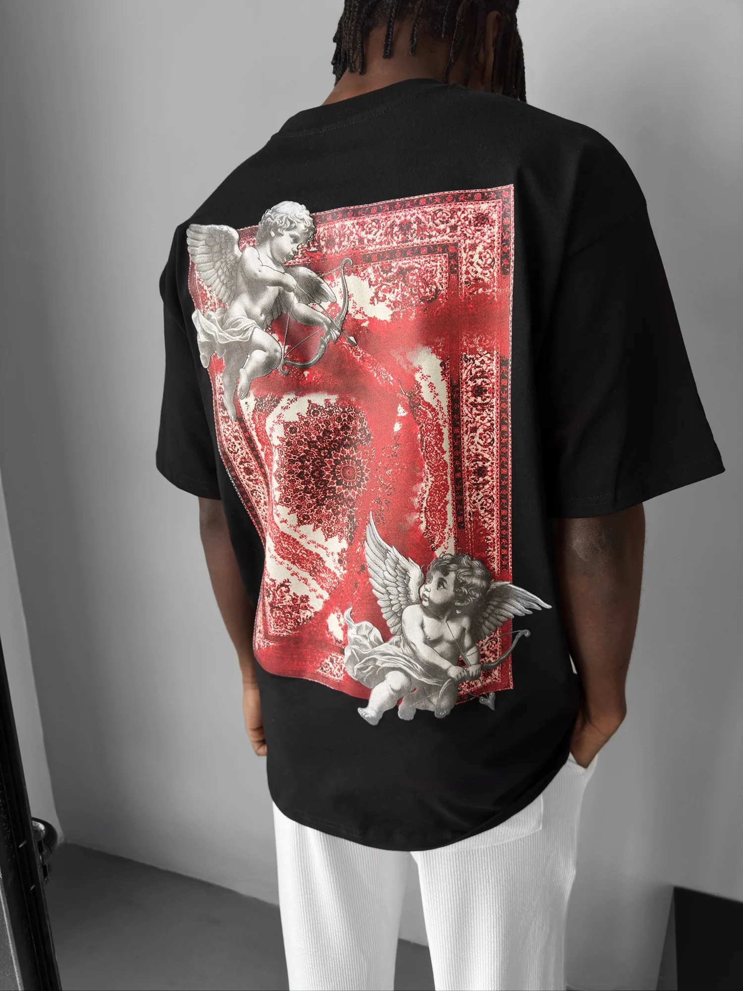 Oversize Carpet Angel T-Shirt - Black - Image 4