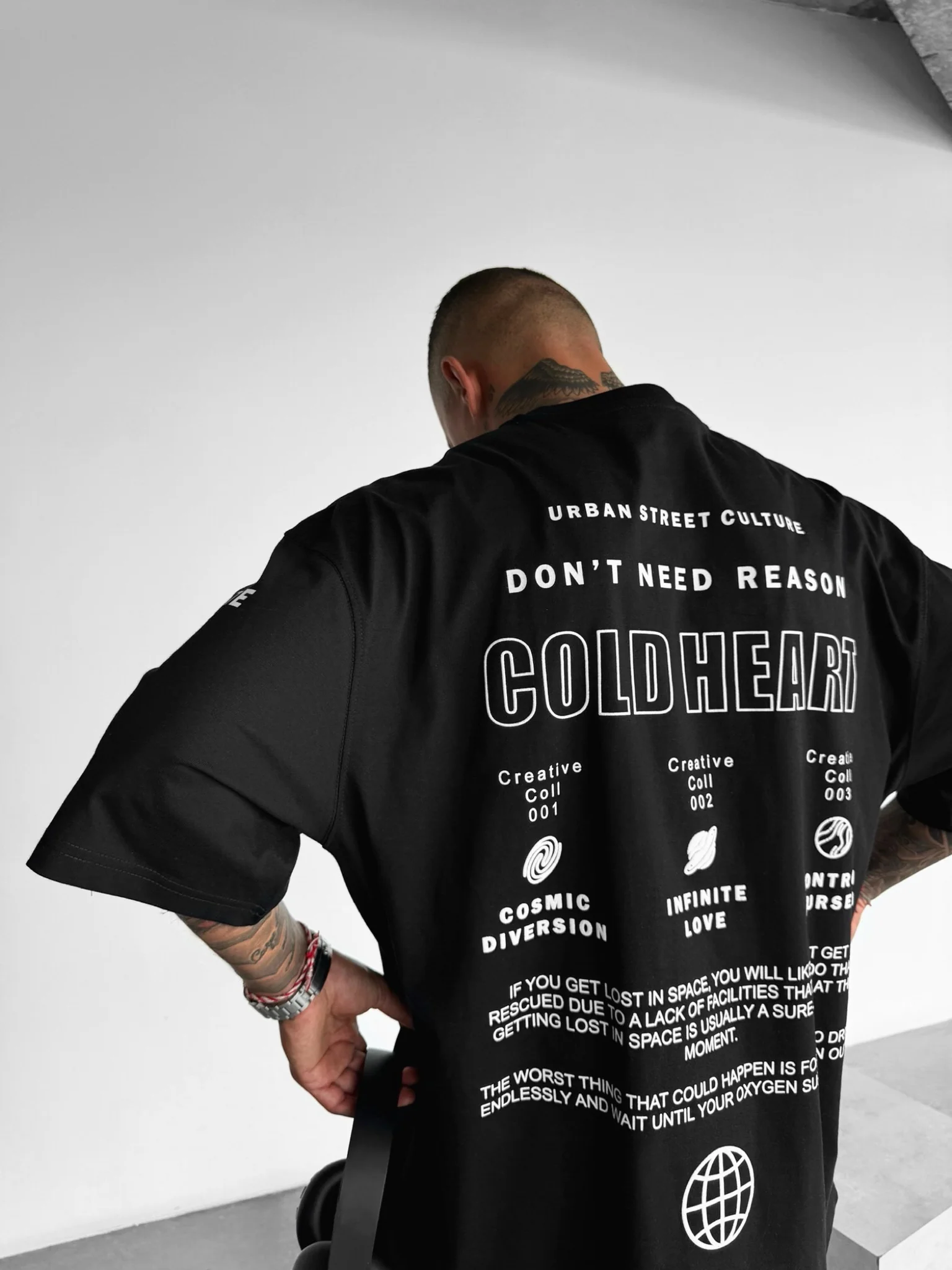 Oversize Cold Heart T-Shirt - Black - Image 3