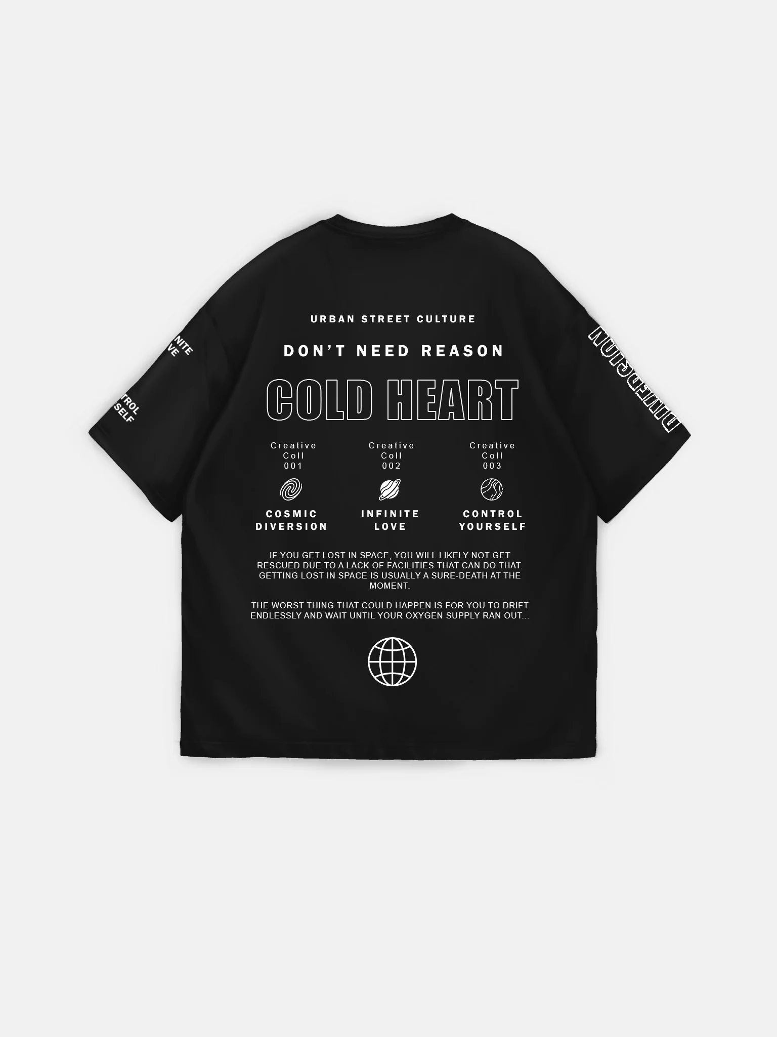 Oversize Cold Heart T-Shirt - Black - Image 8
