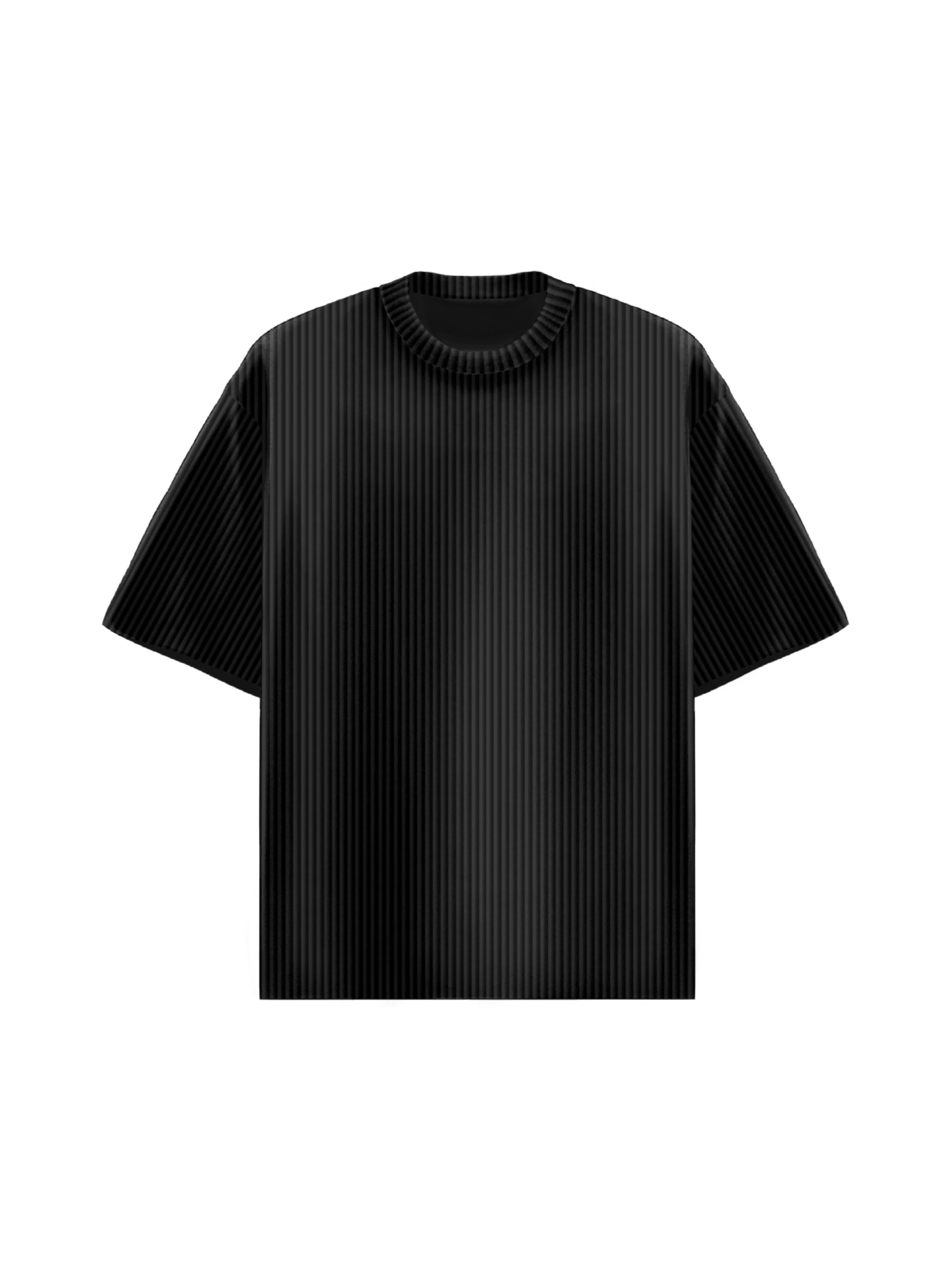 Oversize Cord Tee - Black - Image 2
