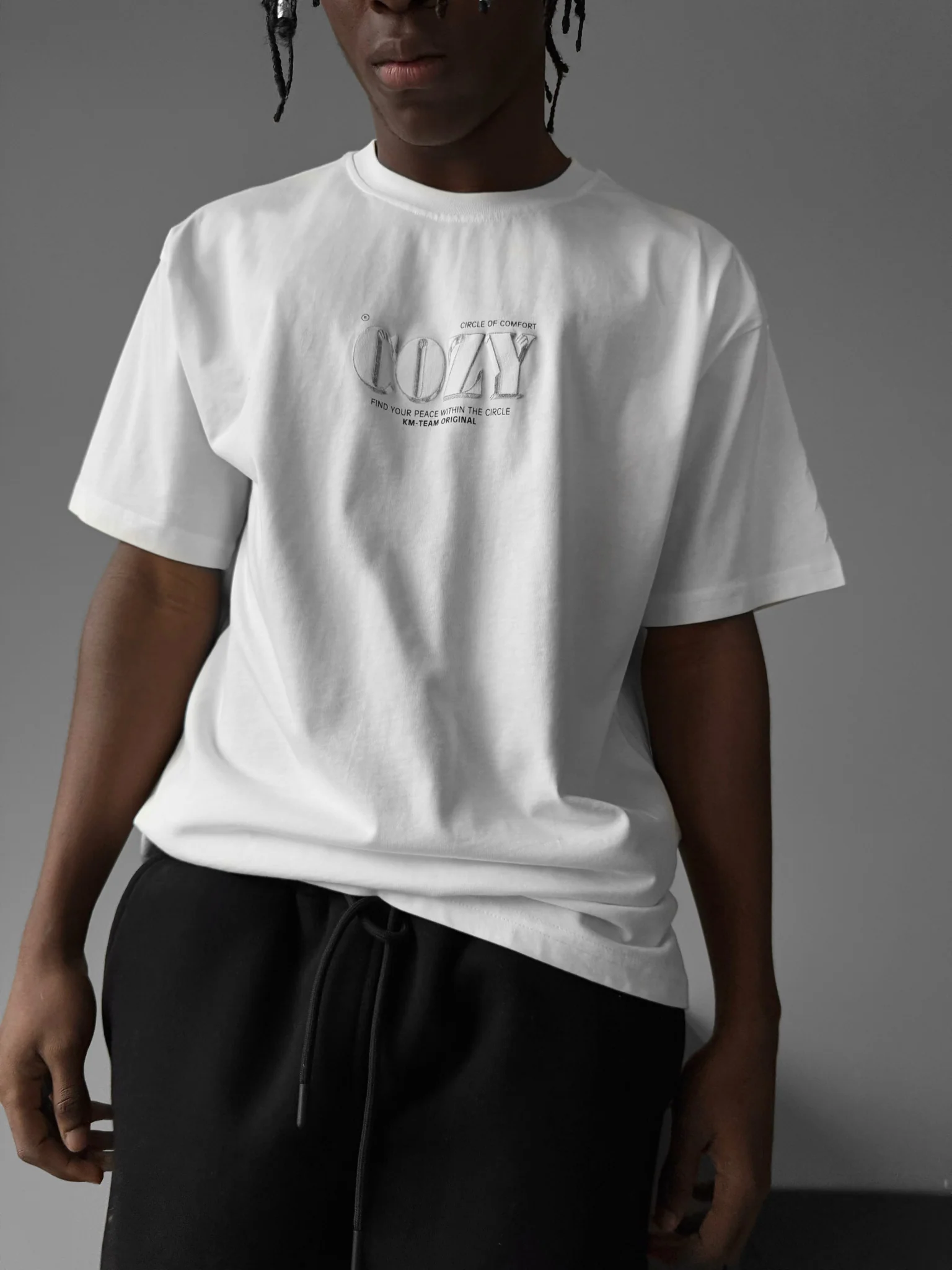 Oversize 'Cozy' T-Shirt - Ecru - Image 2