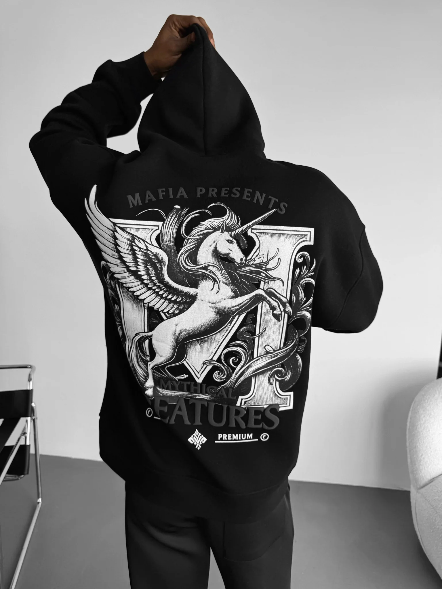 Oversize Creatures Hoodie - Black - Image 3