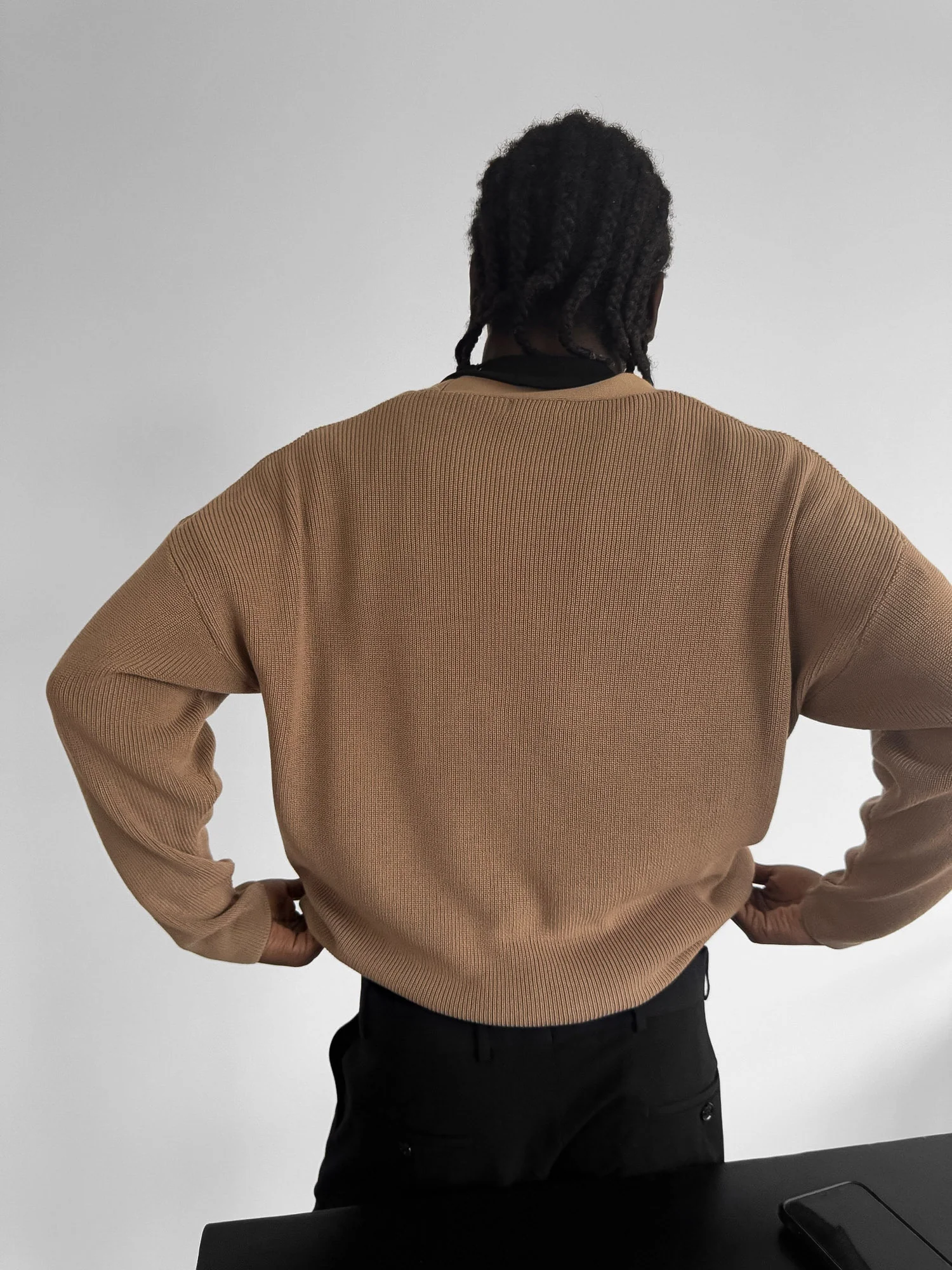 Oversize Crop Cardigan - Cappuccino - Image 2