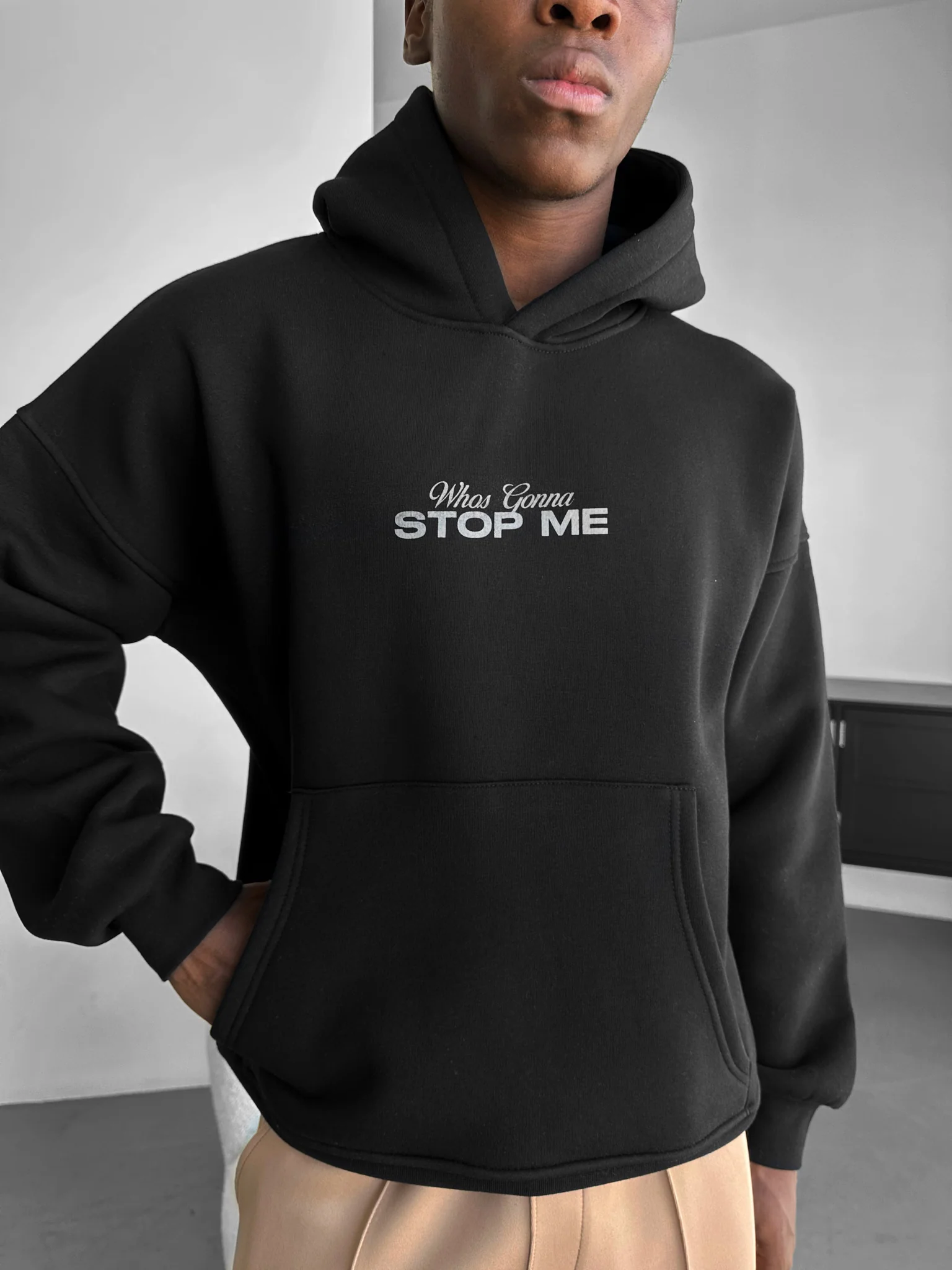 Oversize Detailed Lion Hoodie - Black - Image 4