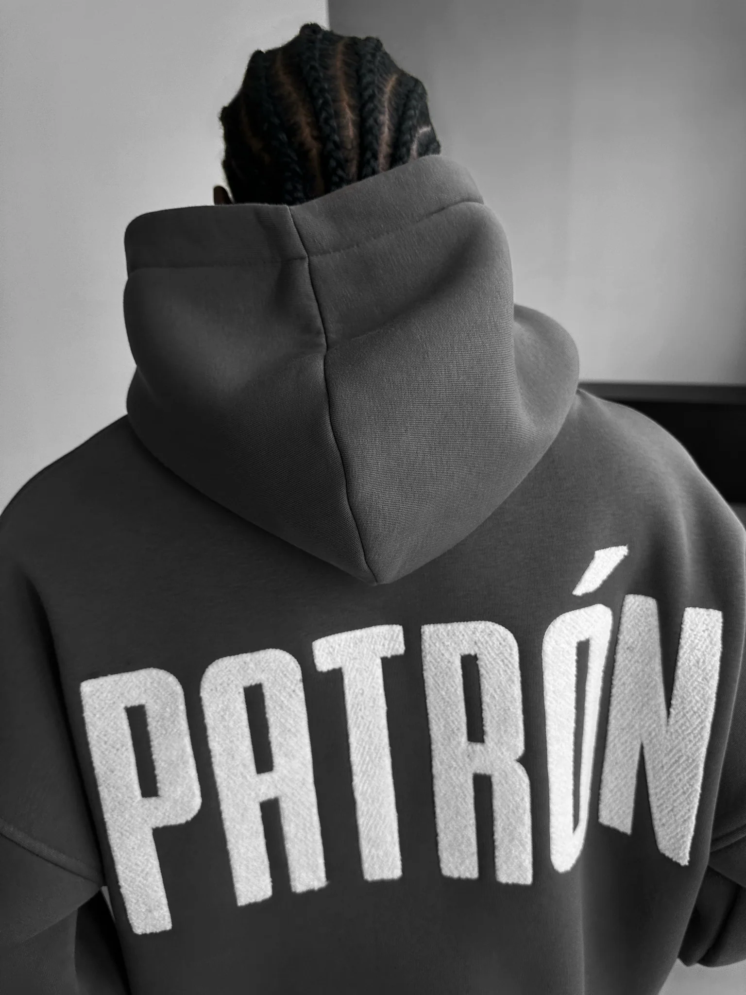 Oversize Detailed Patron Hoodie - Anthracite - Image 2